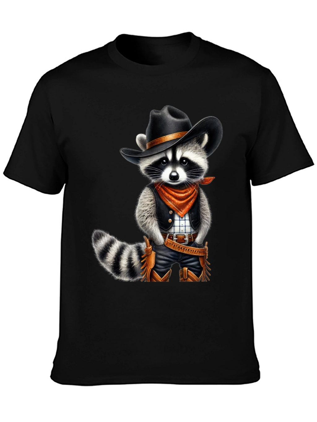 Cowboy Raccoon T-Shirt - Western Style Animal Tee