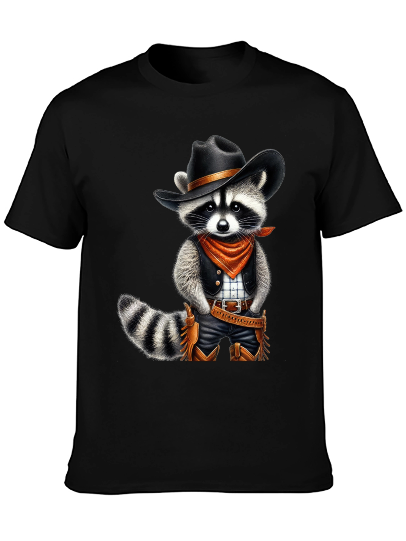 Cowboy Raccoon T-Shirt - Western Style Animal Tee