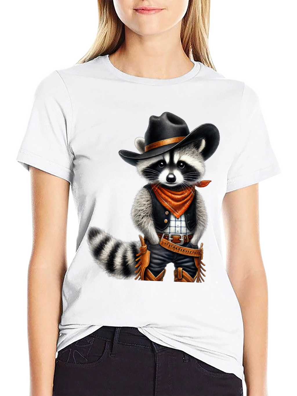 Cowboy Raccoon T-Shirt - Western Style Animal Tee