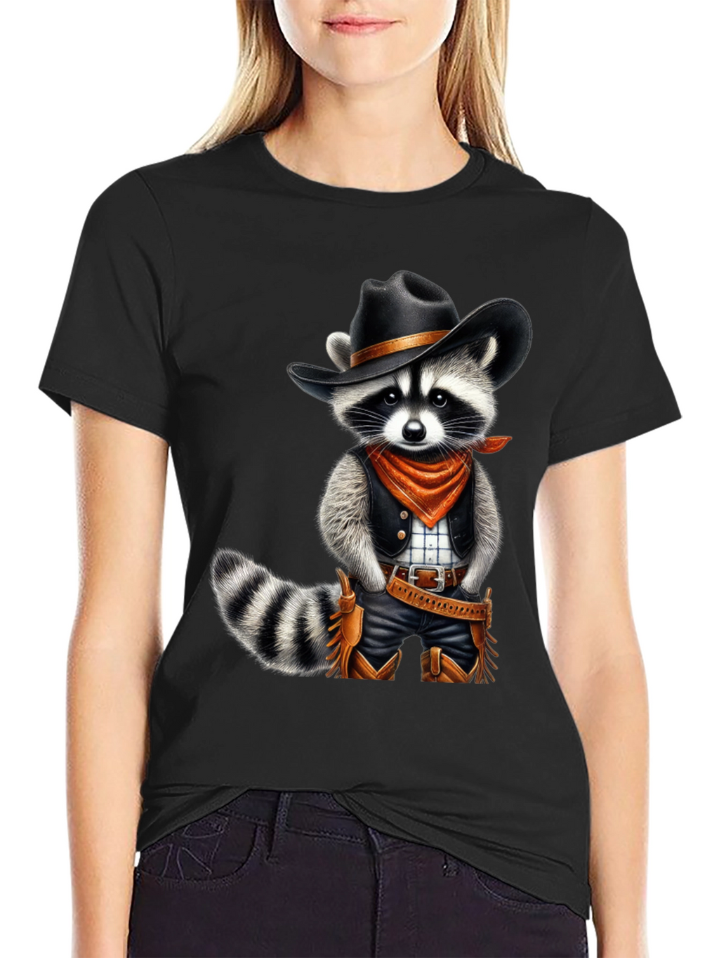 Cowboy Raccoon T-Shirt - Western Style Animal Tee