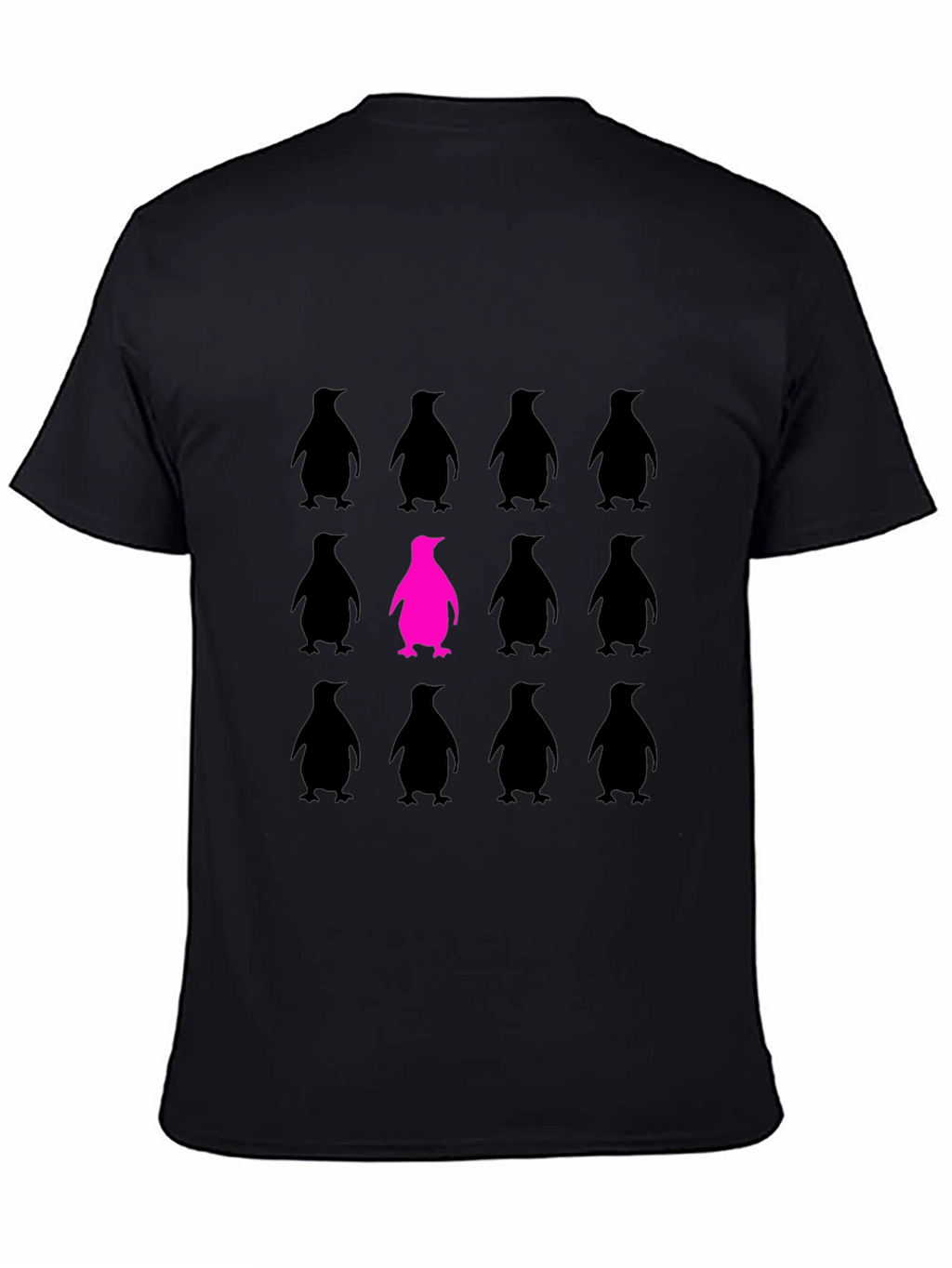 Be Unique Penguin Graphic Tee - Black