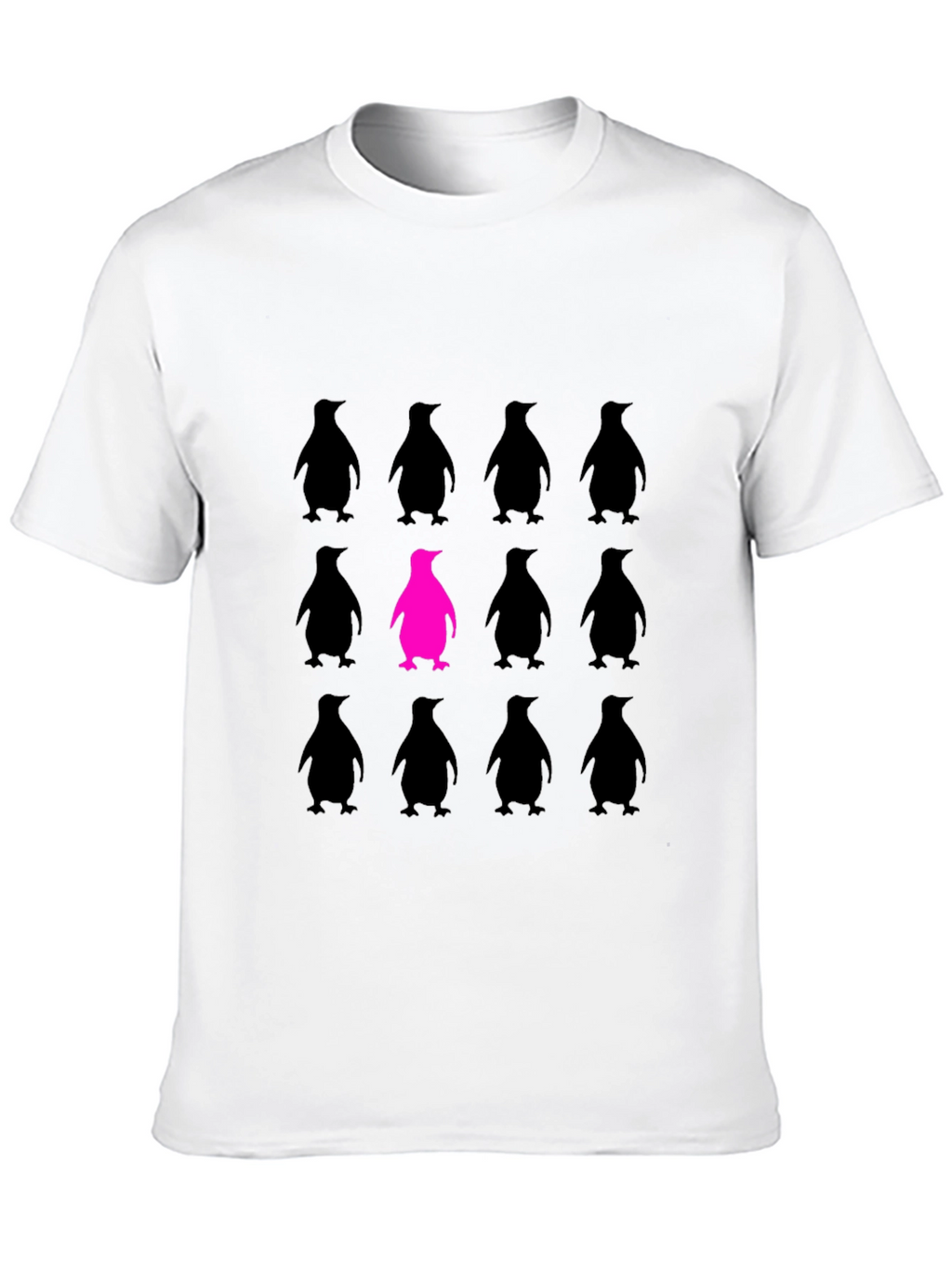 Be Unique Penguin Graphic Tee - Black