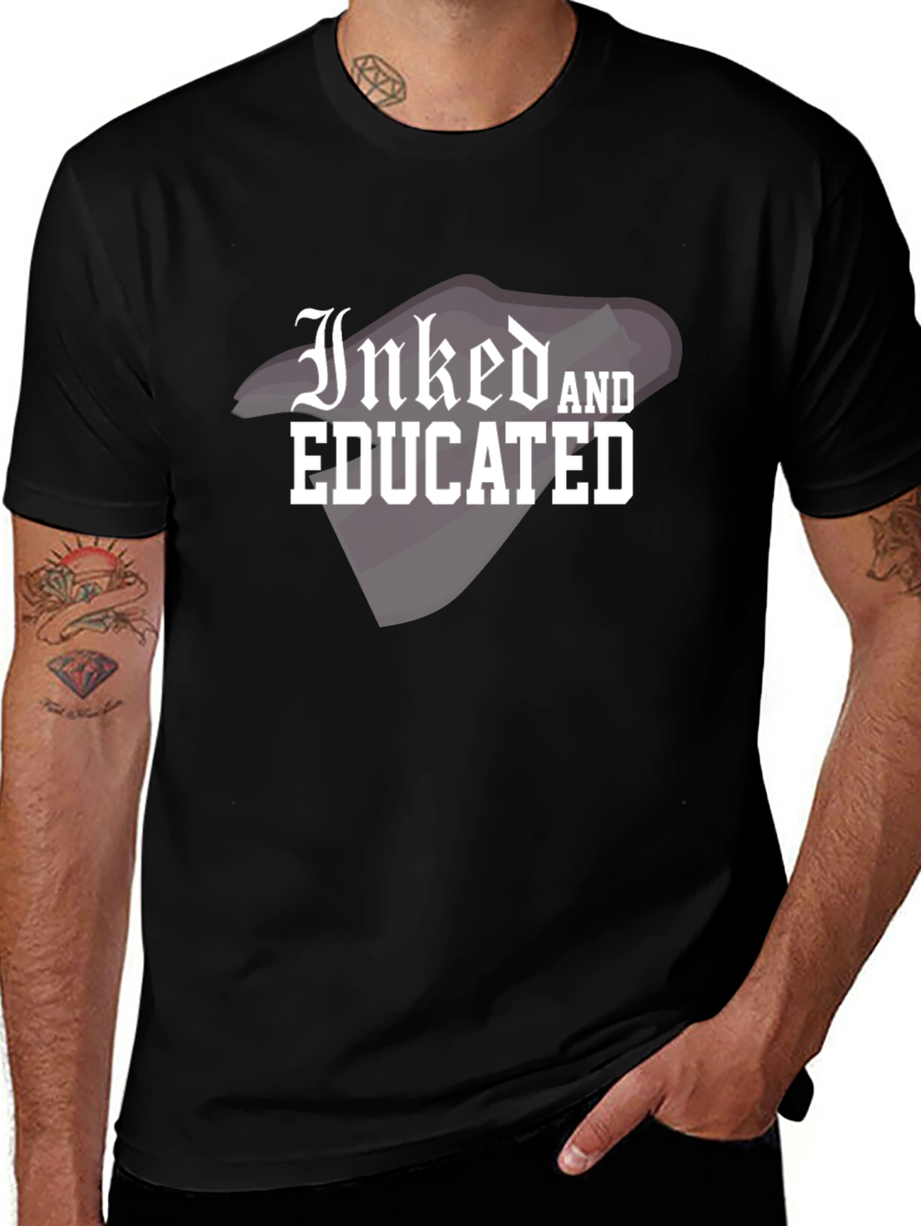 Inked and Educated Graphic T-Shirt - Trendy Black Tee