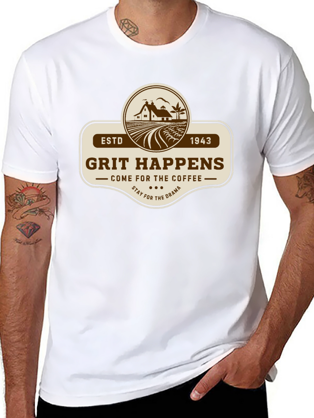 Grit Happens Coffee Drama Black T-Shirt