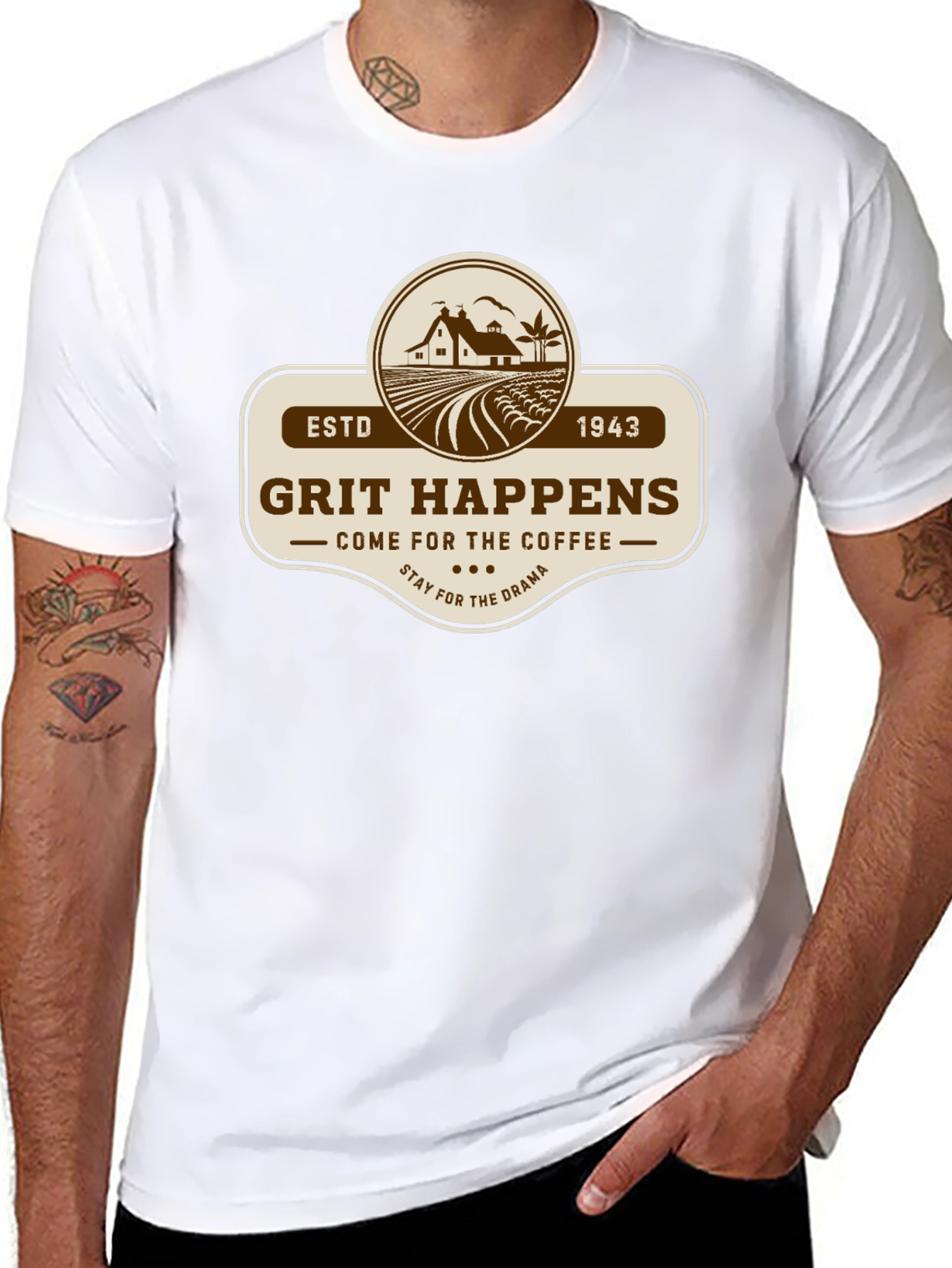 Grit Happens Coffee Drama Black T-Shirt