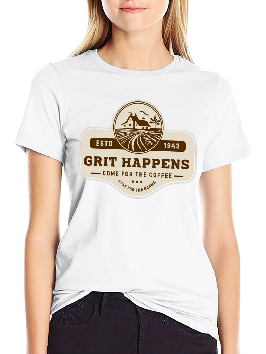 Grit Happens Coffee Drama Black T-Shirt