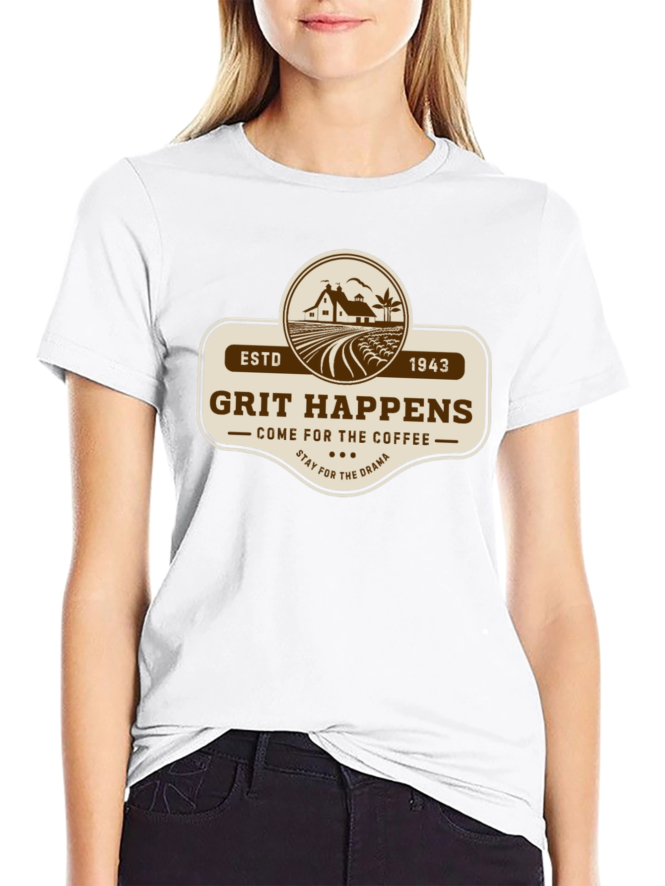 Grit Happens Coffee Drama Black T-Shirt