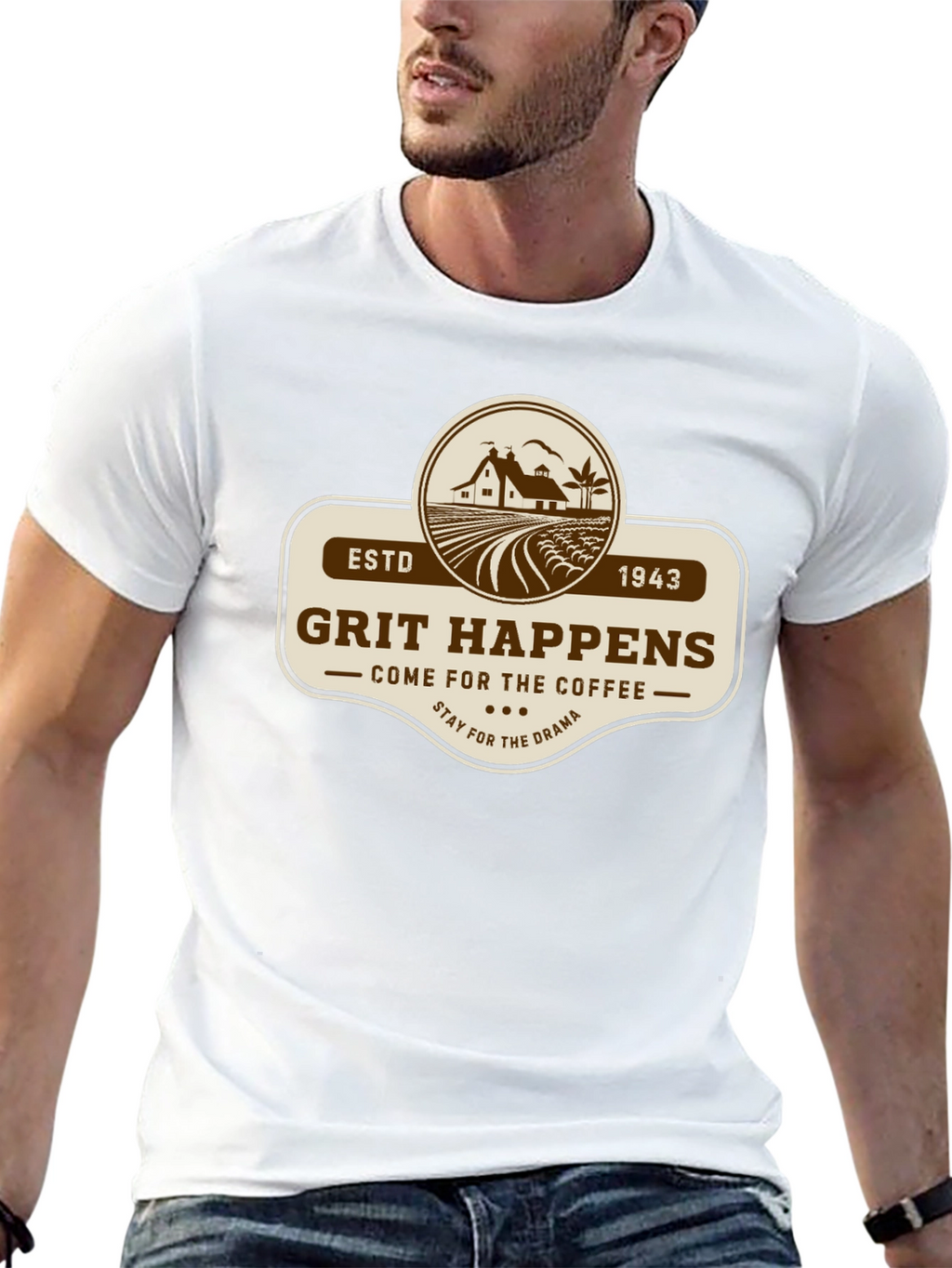 Grit Happens Coffee Drama Black T-Shirt