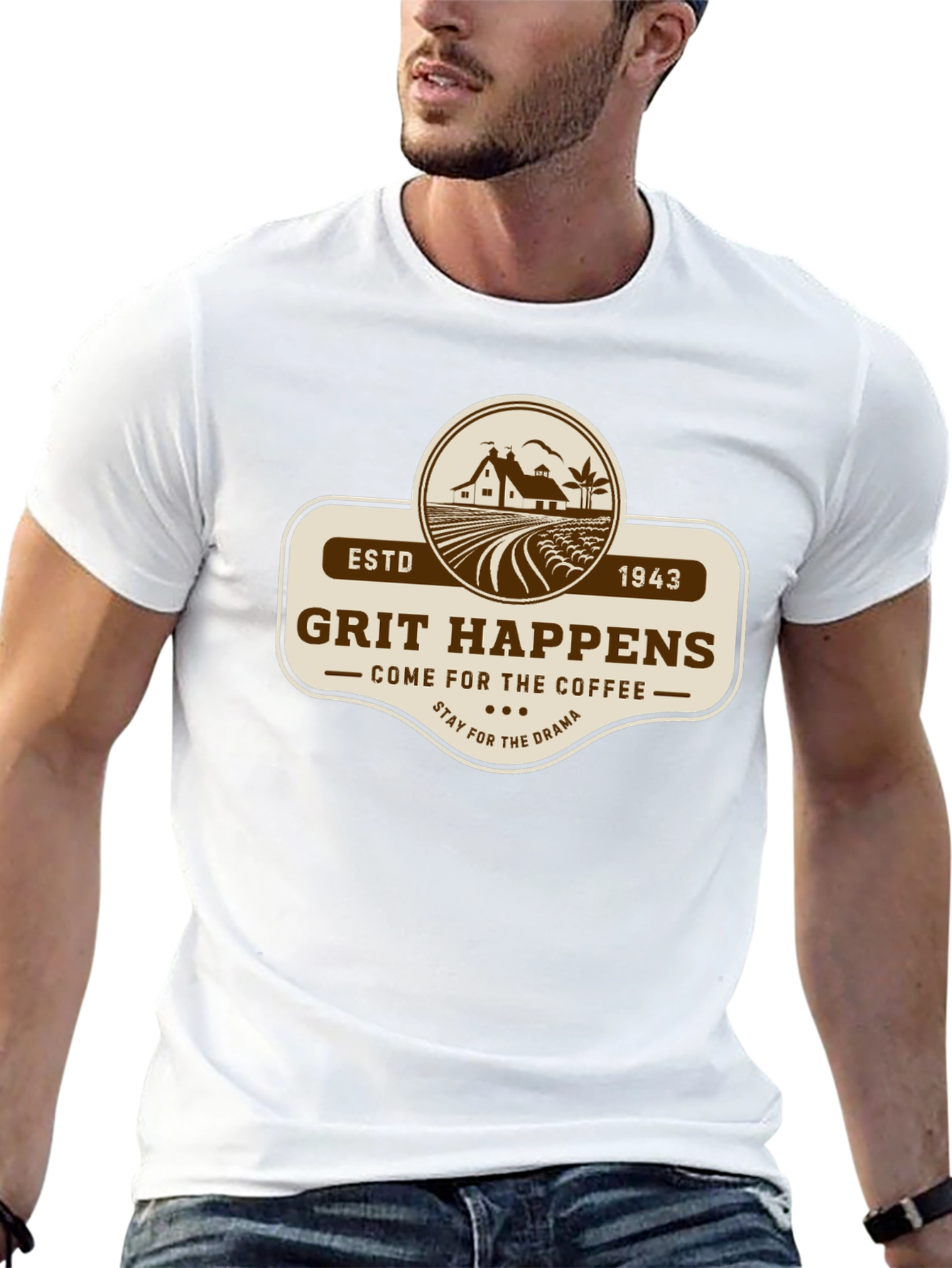 Grit Happens Coffee Drama Black T-Shirt