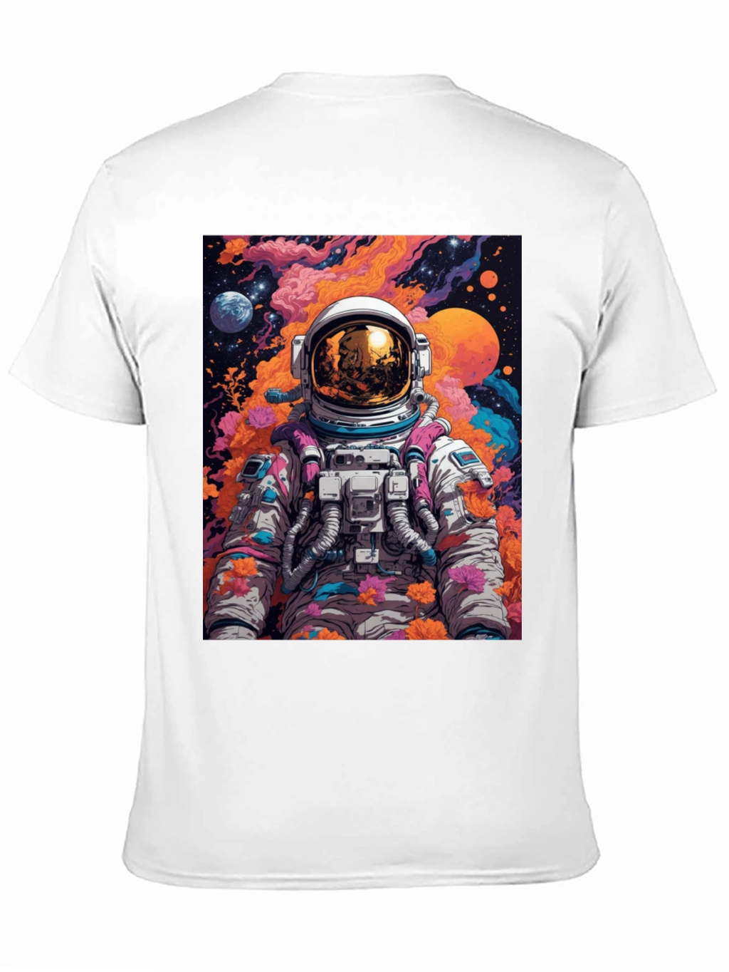 Astronaut Floral Graphic Tee - Space Lover T-Shirt