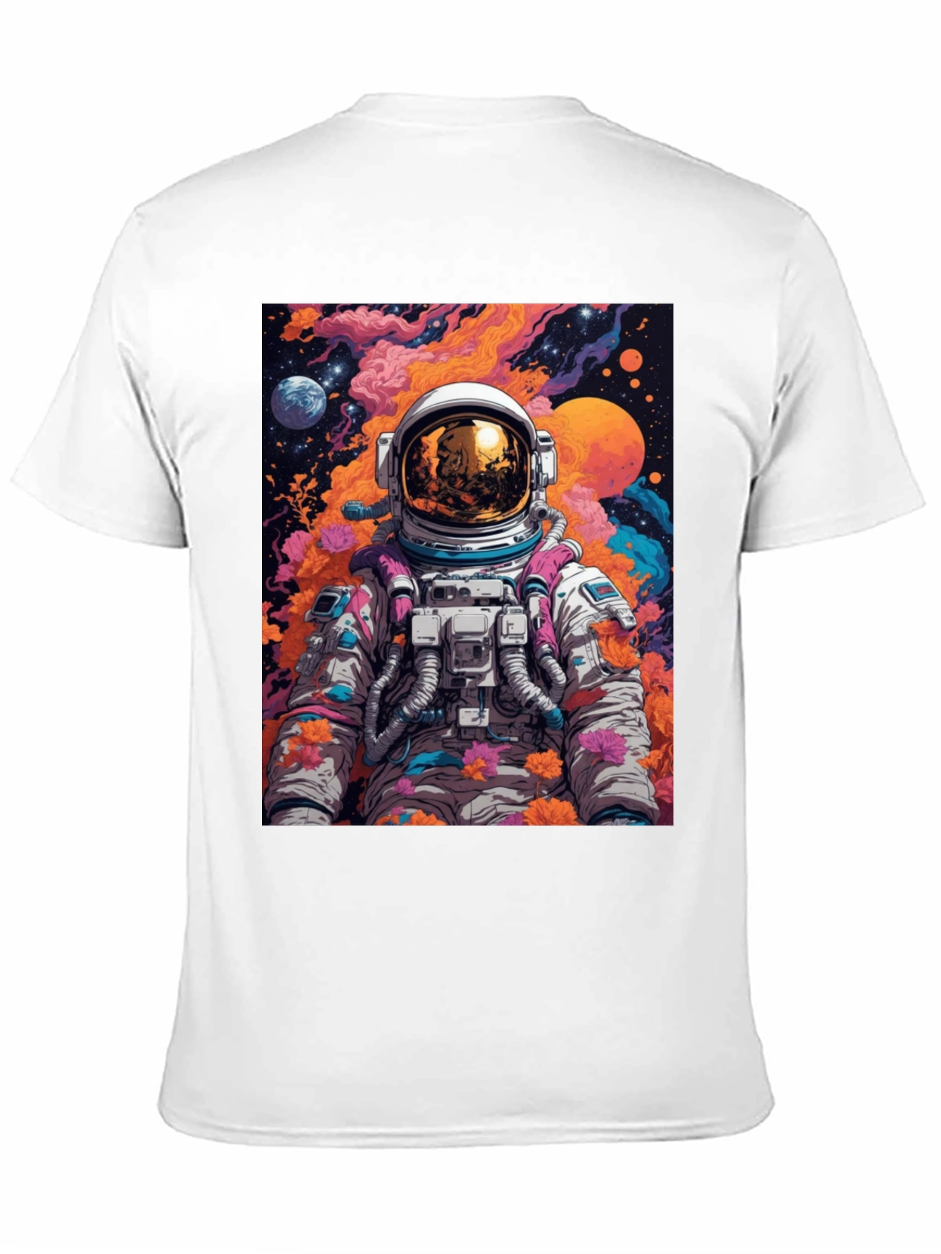 Astronaut Floral Graphic Tee - Space Lover T-Shirt