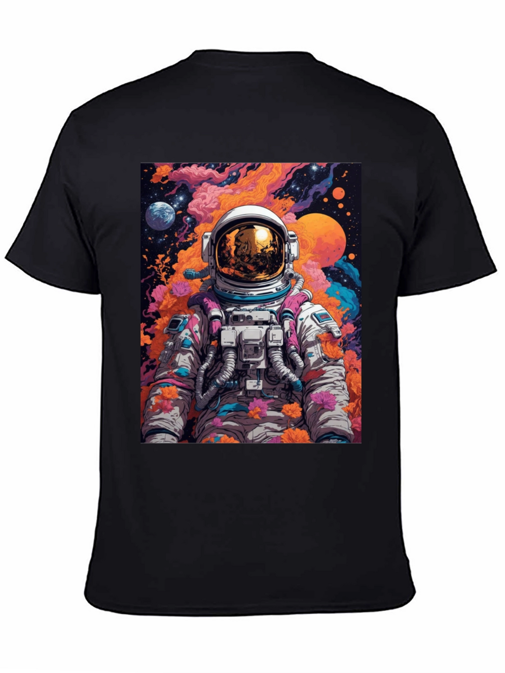 Astronaut Floral Graphic Tee - Space Lover T-Shirt