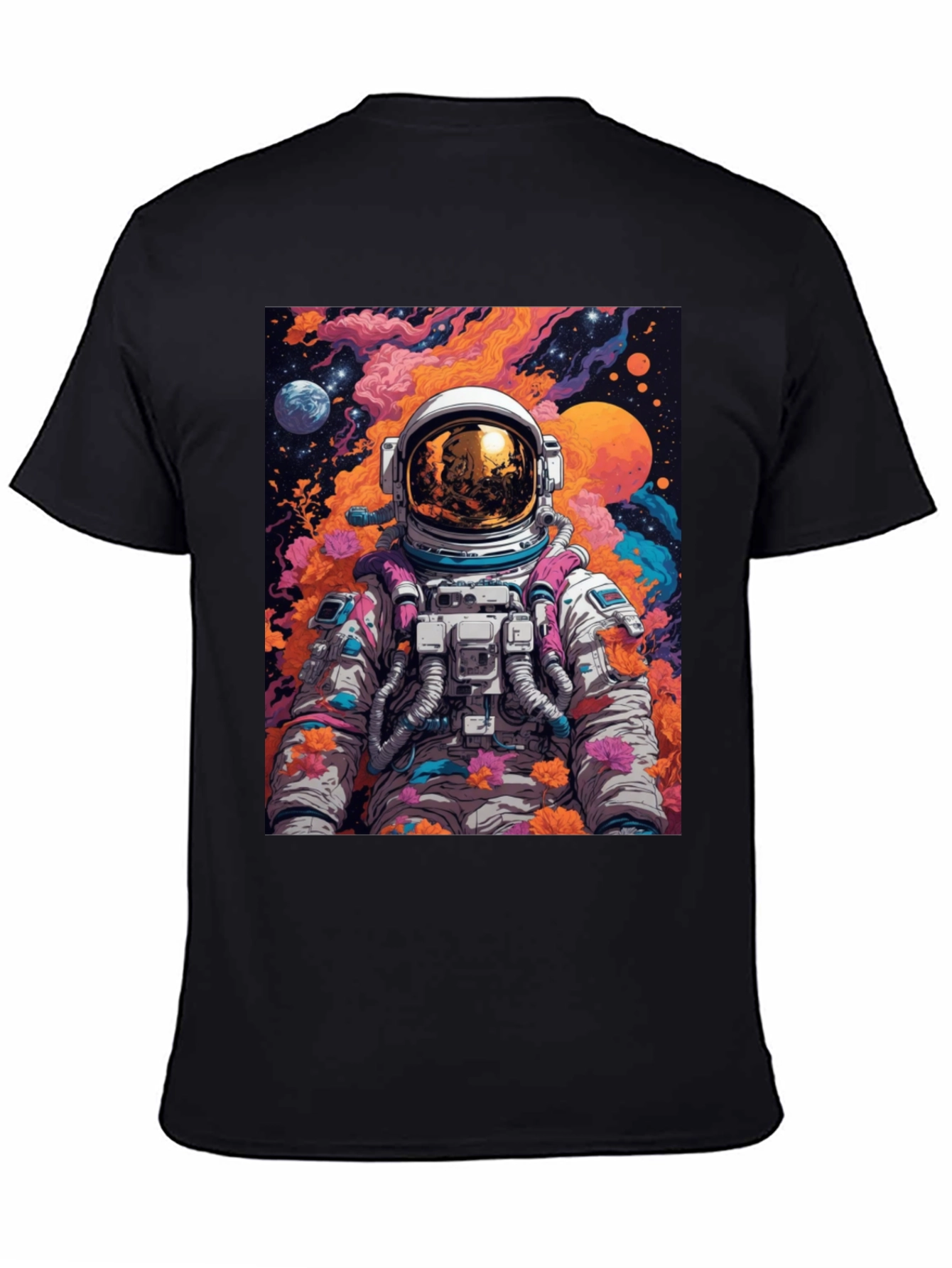 Astronaut Floral Graphic Tee - Space Lover T-Shirt