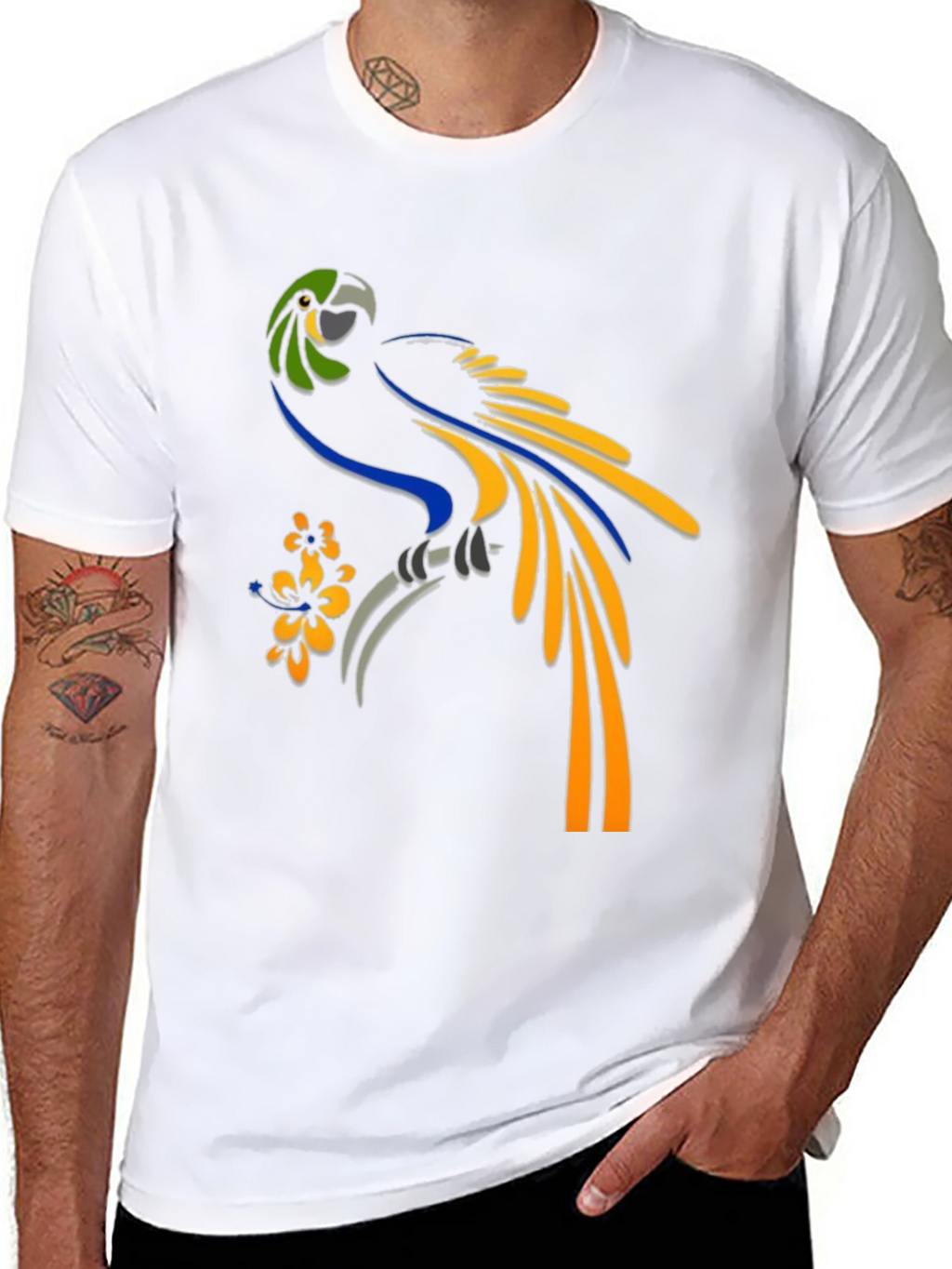 Parrot Graphic Tee - Tropical Bird T-Shirt