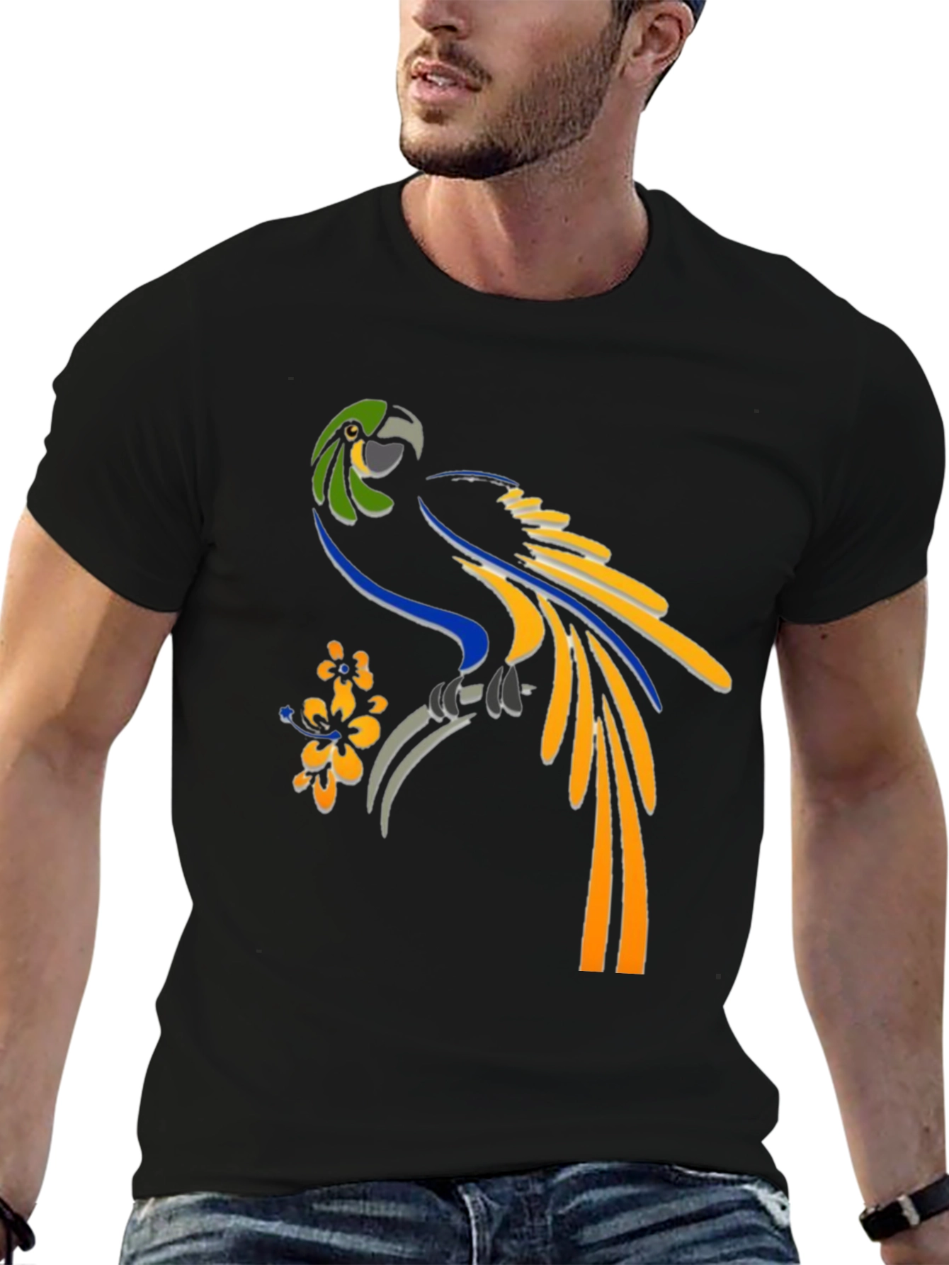 Parrot Graphic Tee - Tropical Bird T-Shirt