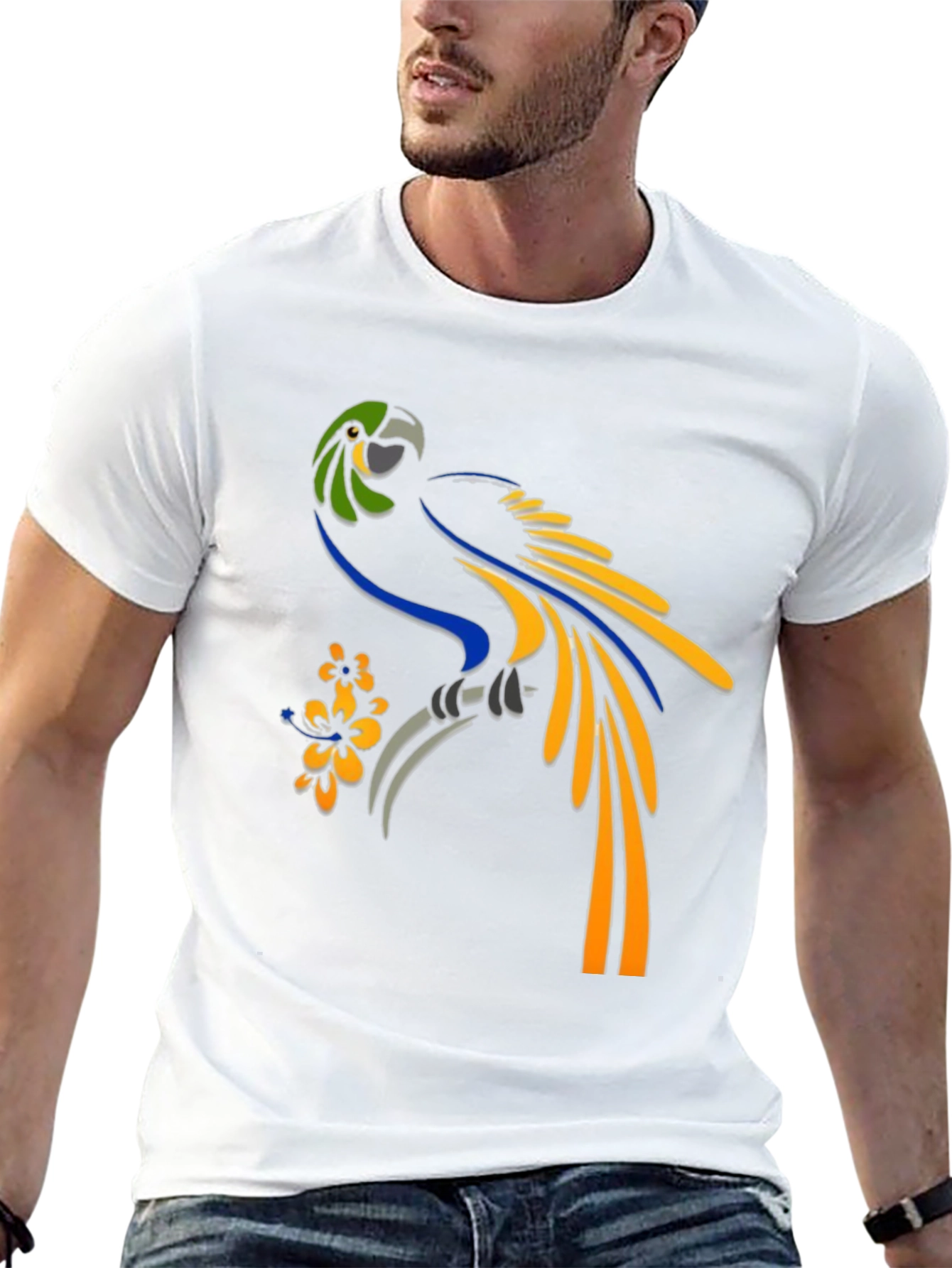 Parrot Graphic Tee - Tropical Bird T-Shirt
