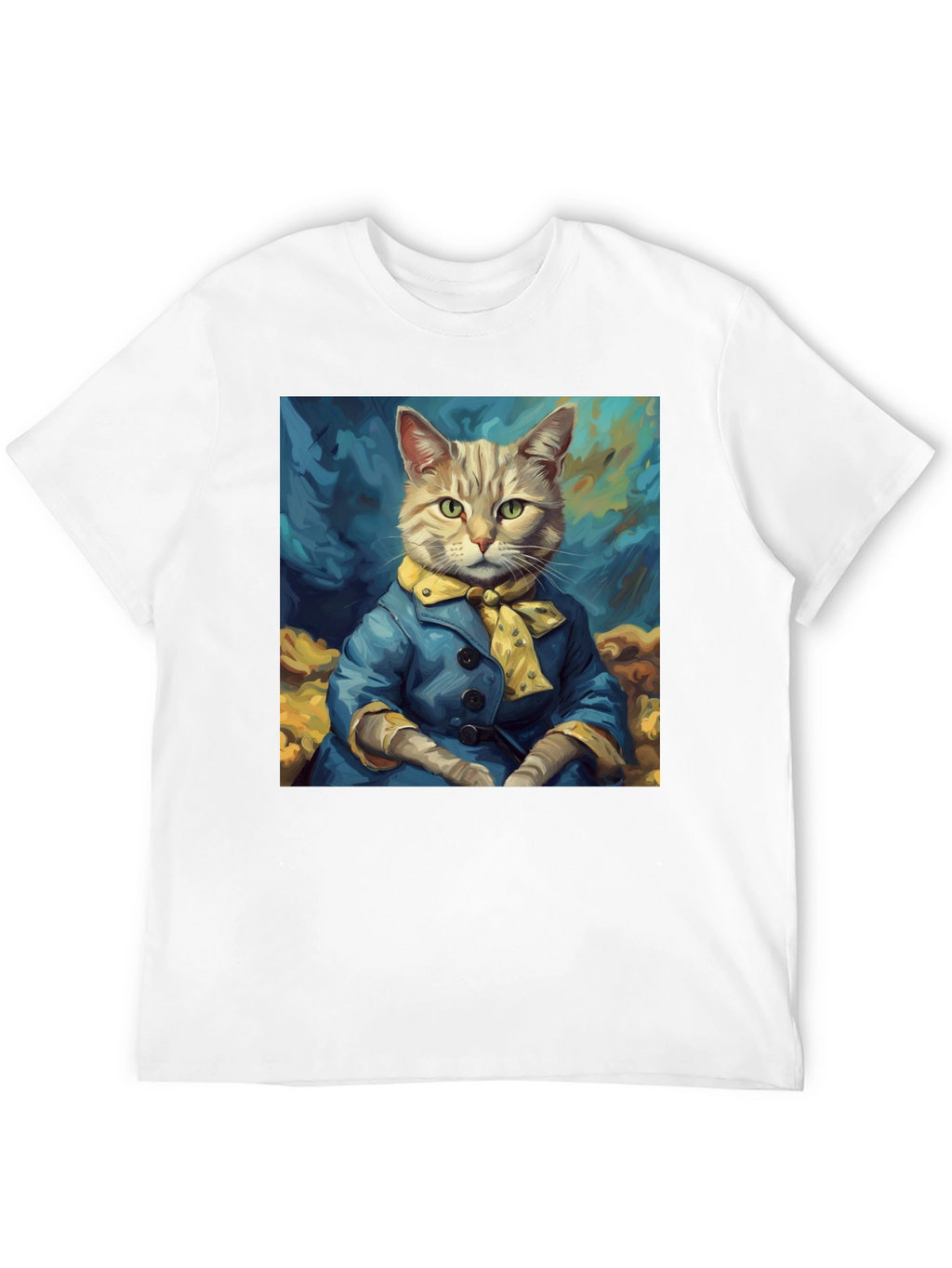 Cat Art T-Shirt - Dapper Feline Design