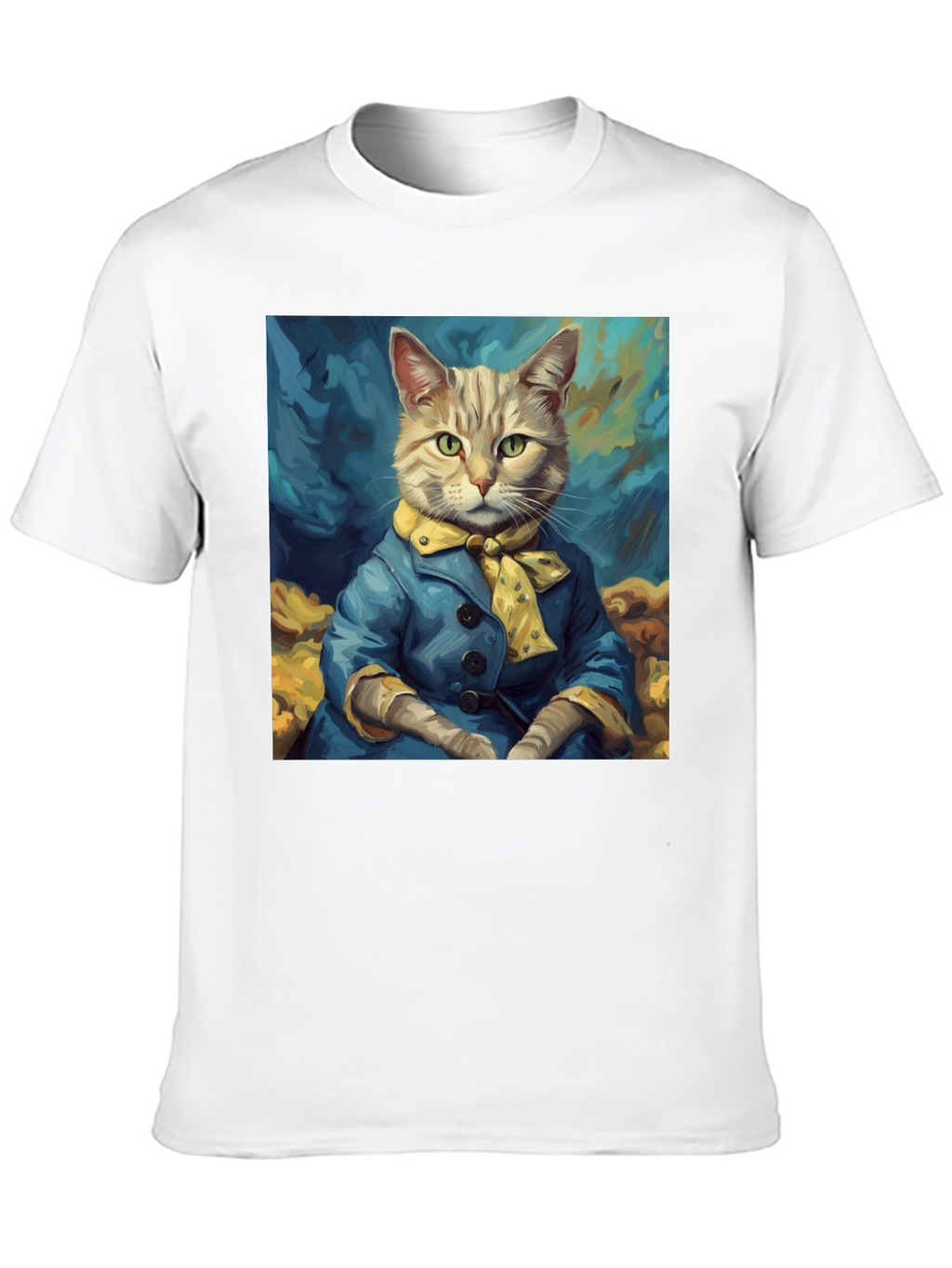 Cat Art T-Shirt - Dapper Feline Design