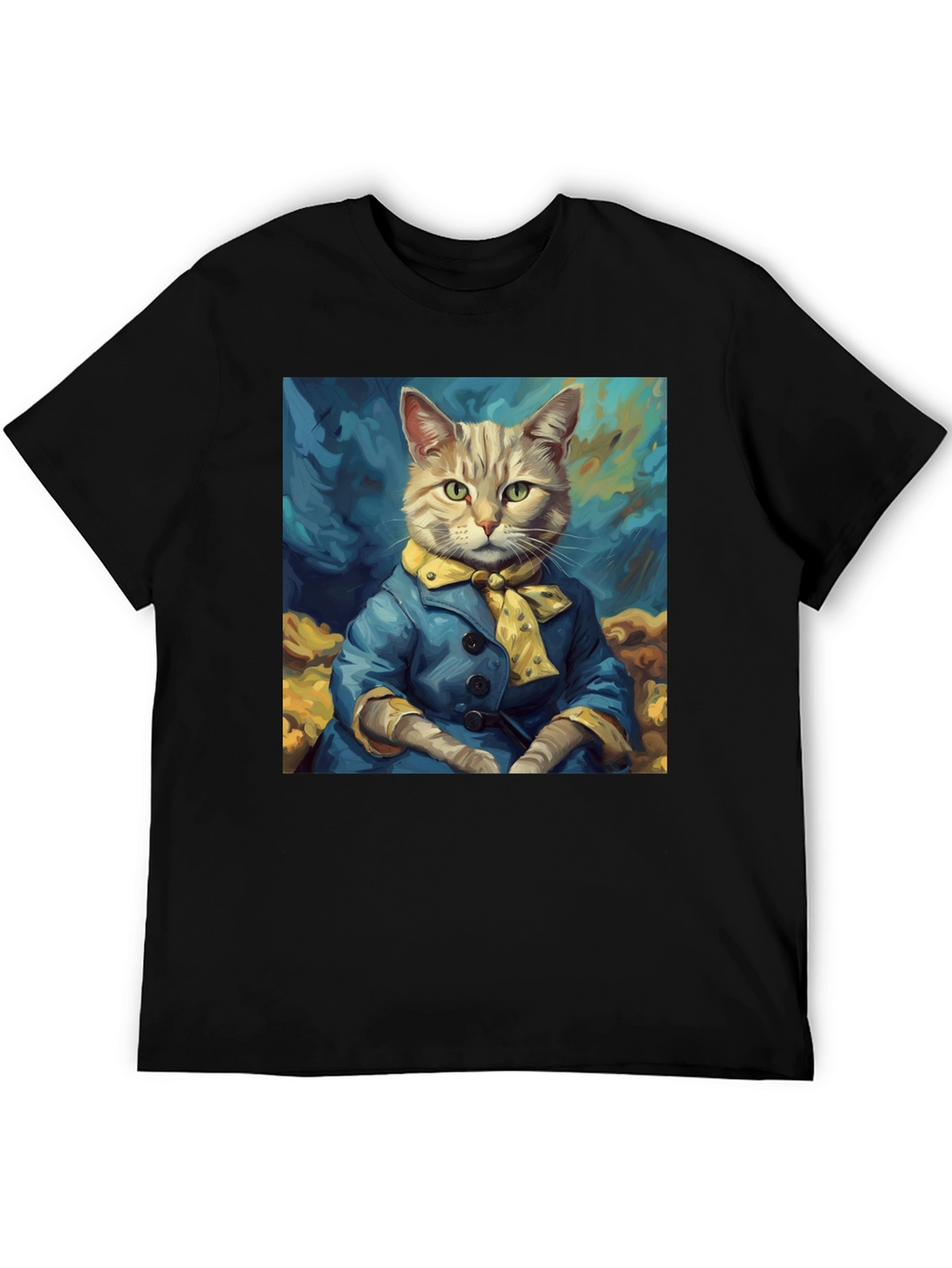 Cat Art T-Shirt - Dapper Feline Design