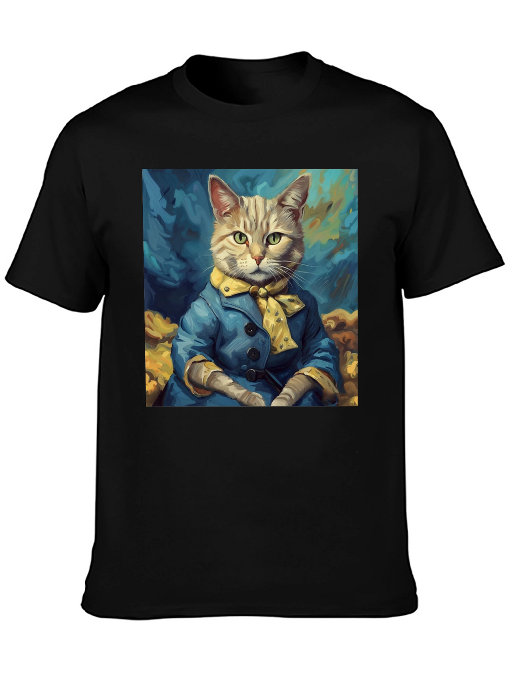 Cat Art T-Shirt - Dapper Feline Design
