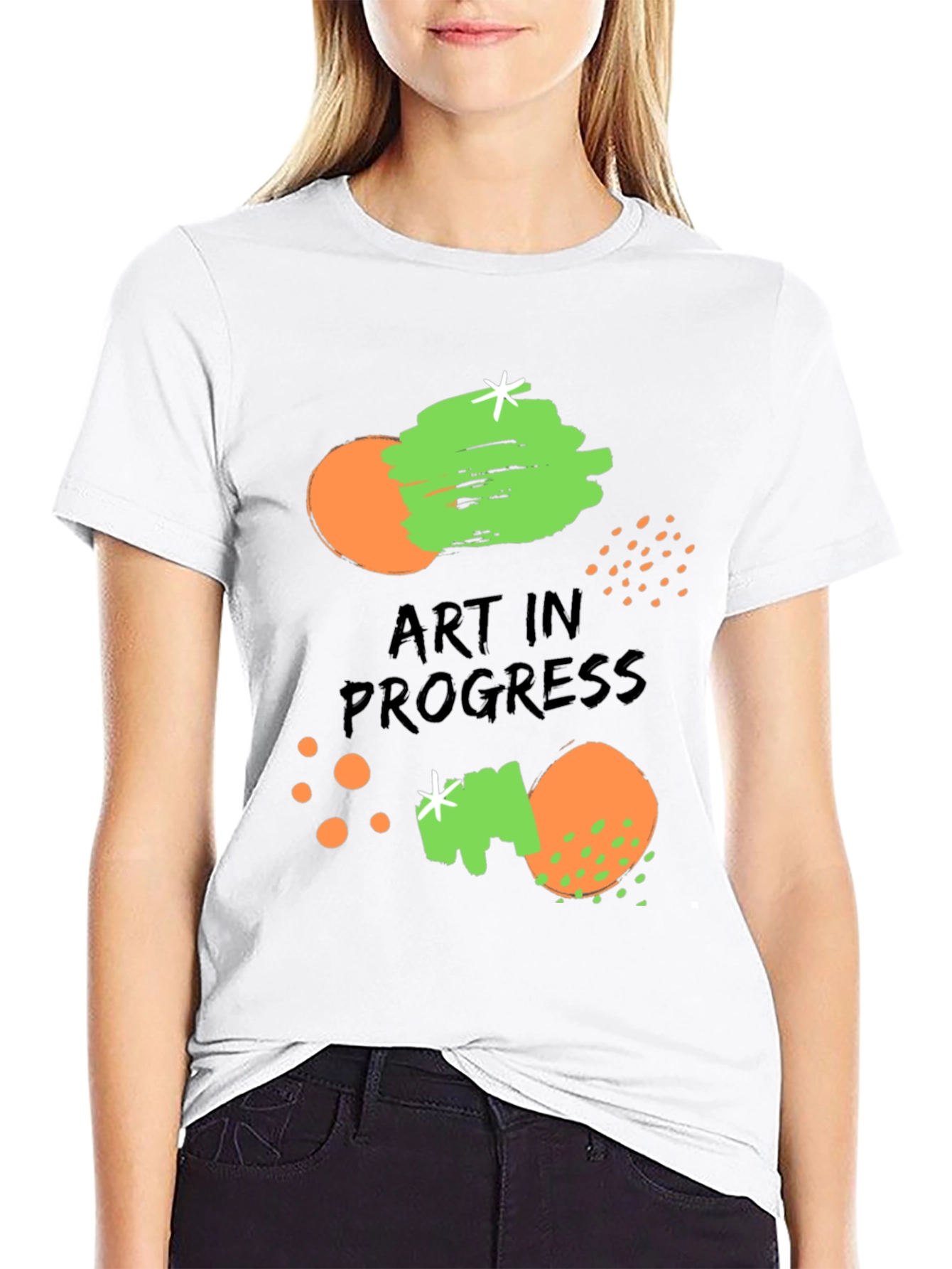 Art in Progress Graphic Print Black T-Shirt