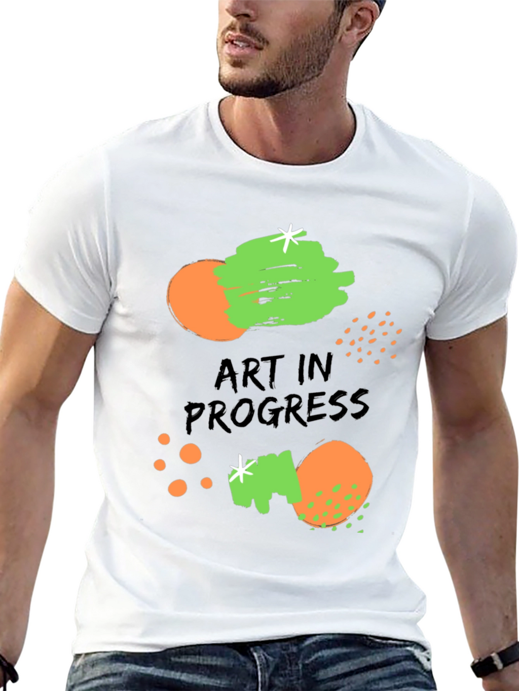 Art in Progress Graphic Print Black T-Shirt