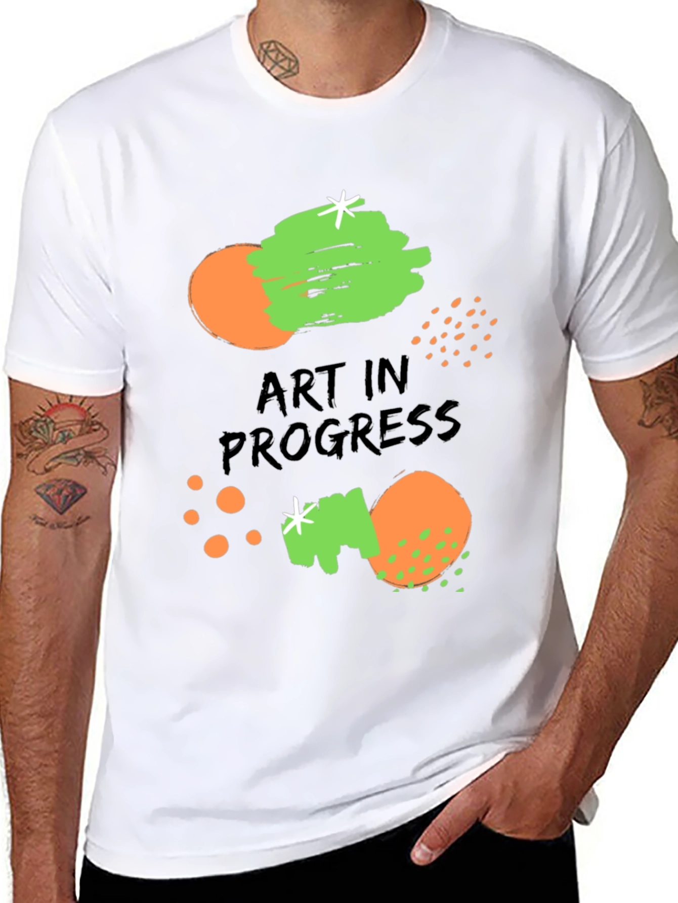 Art in Progress Graphic Print Black T-Shirt