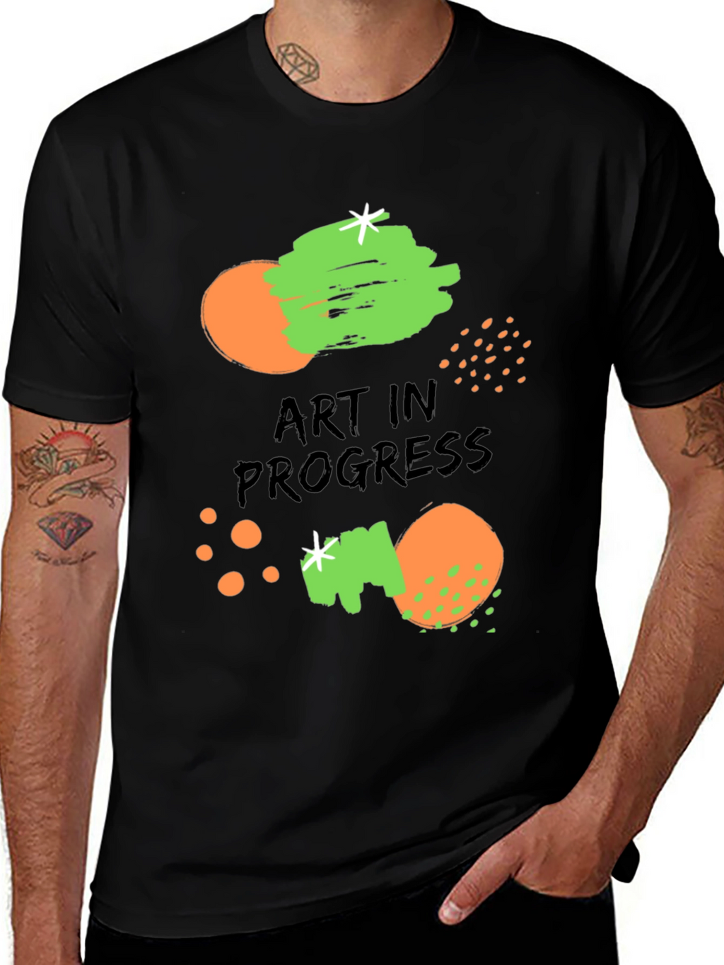Art in Progress Graphic Print Black T-Shirt