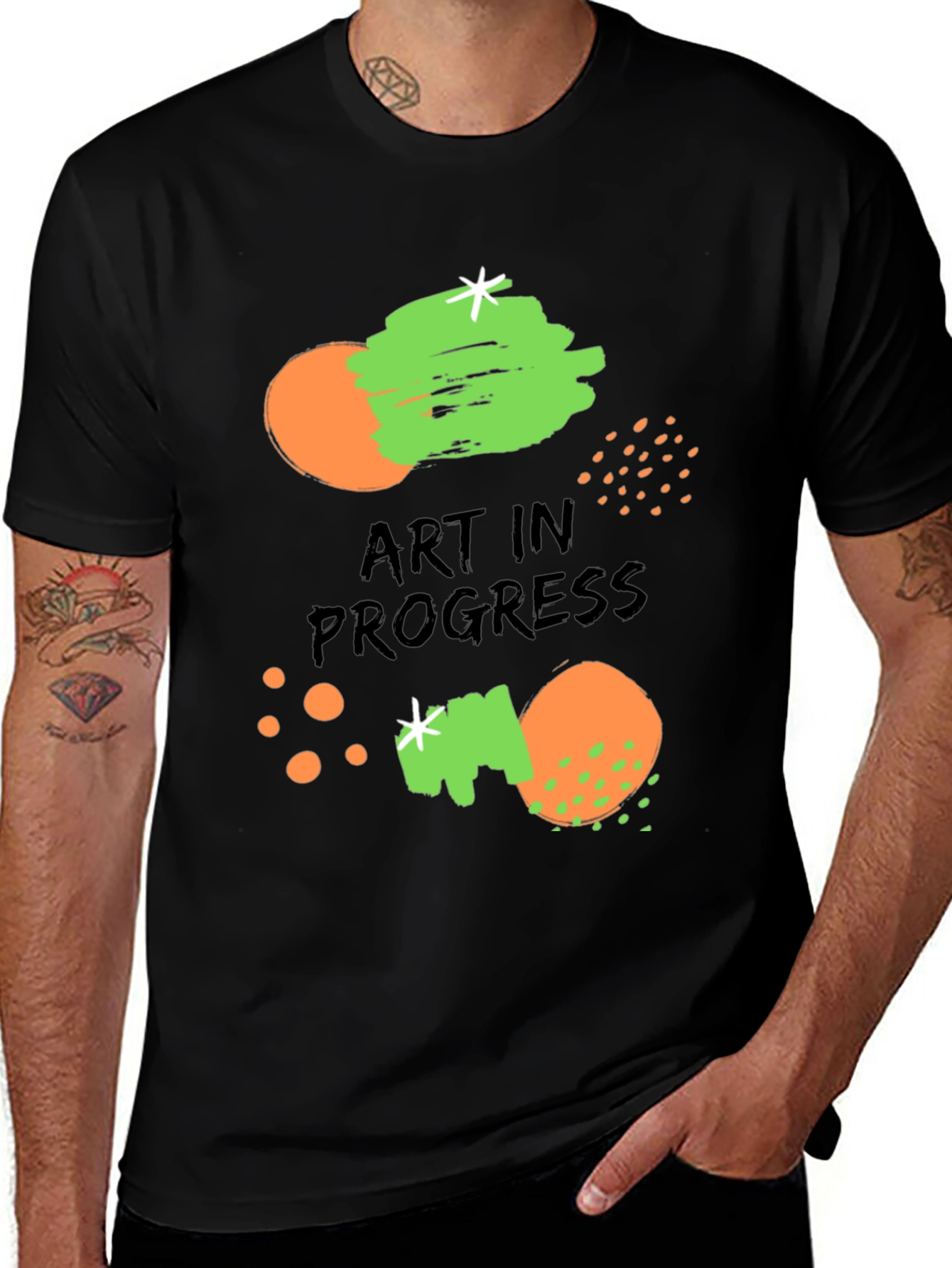 Art in Progress Graphic Print Black T-Shirt