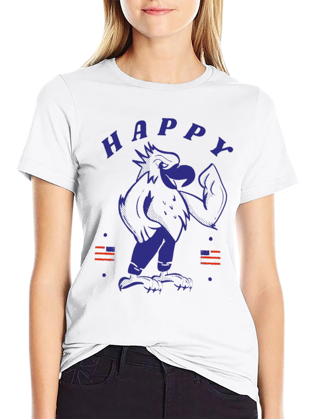 Happy Eagle Graphic Tee - Patriotic Style