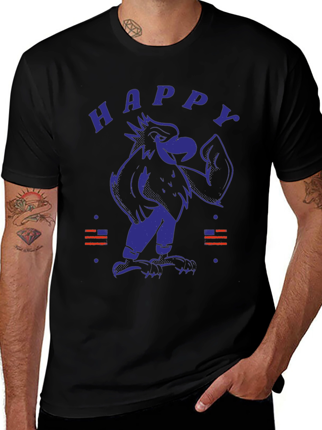 Happy Eagle Graphic Tee - Patriotic Style