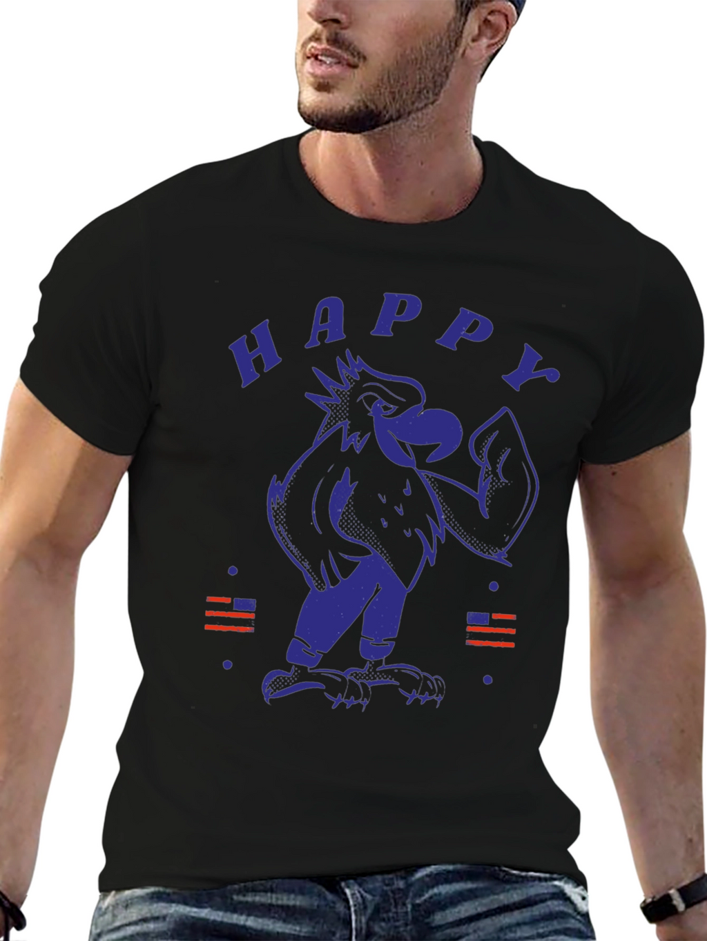 Happy Eagle Graphic Tee - Patriotic Style
