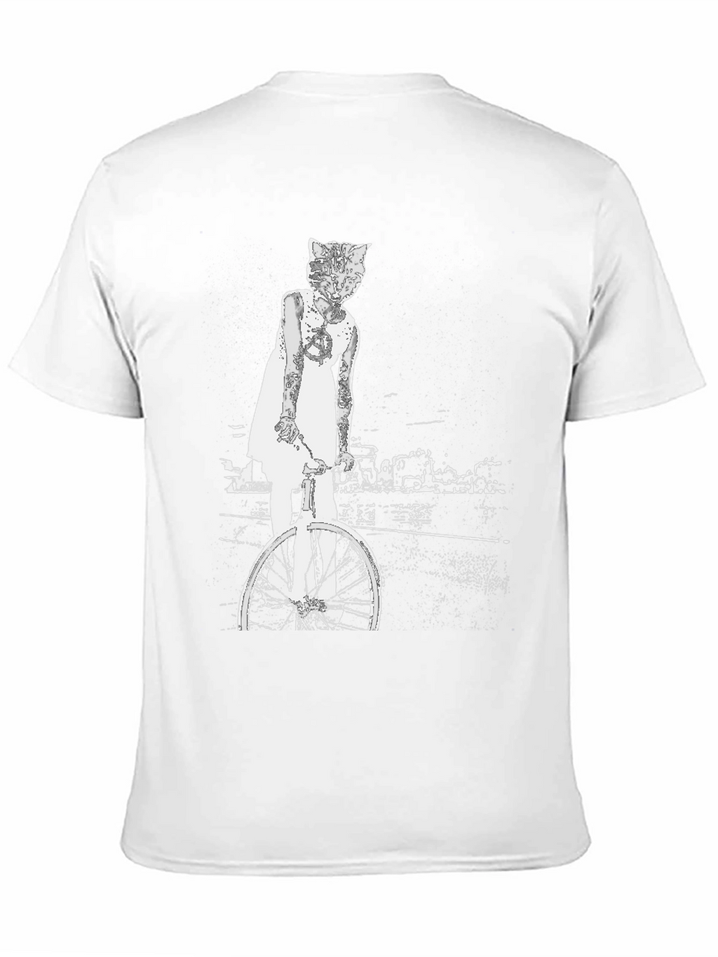 Cat Girl Bicycle Graphic T-Shirt