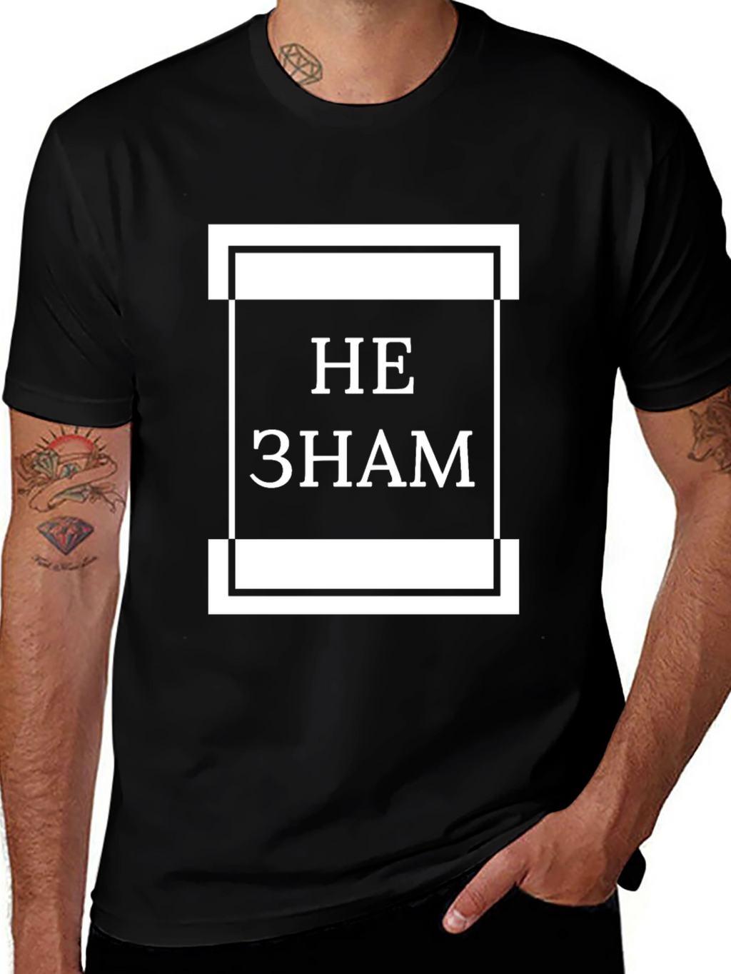 HE 3HAM Black T-Shirt - Bold Statement Tee