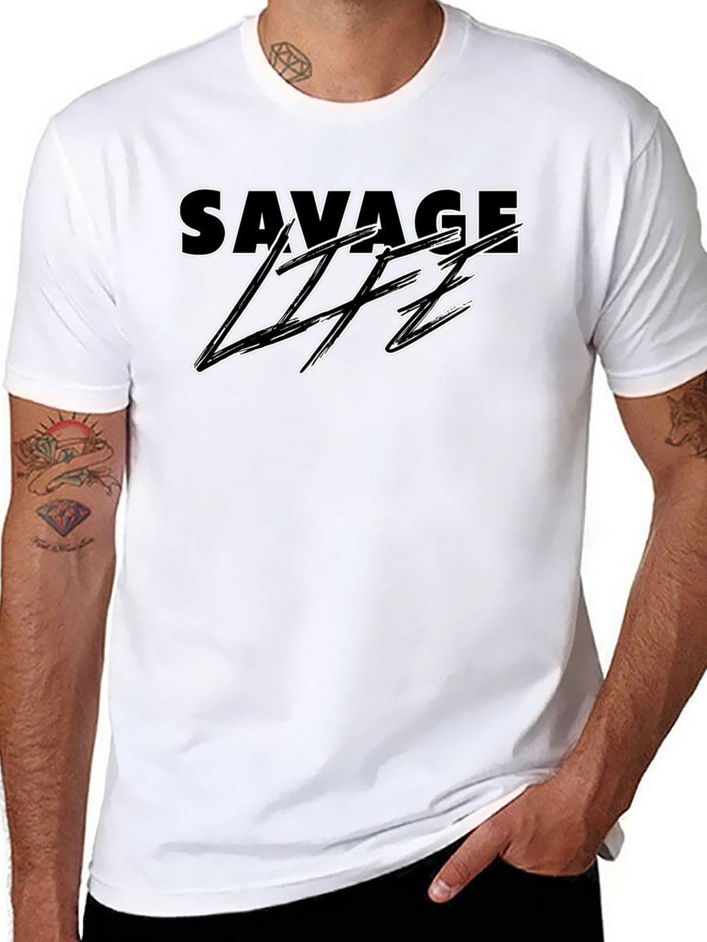 Savage Life Black Graphic T-Shirt