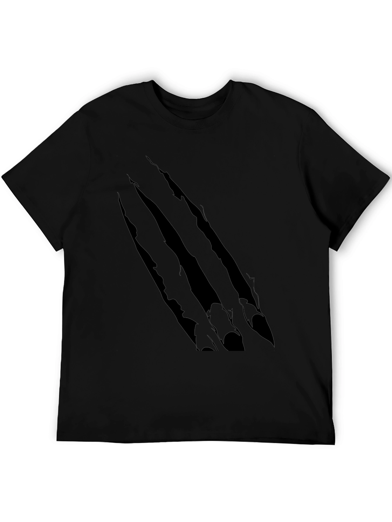 Claw Scratch Graphic Print Black T-Shirt