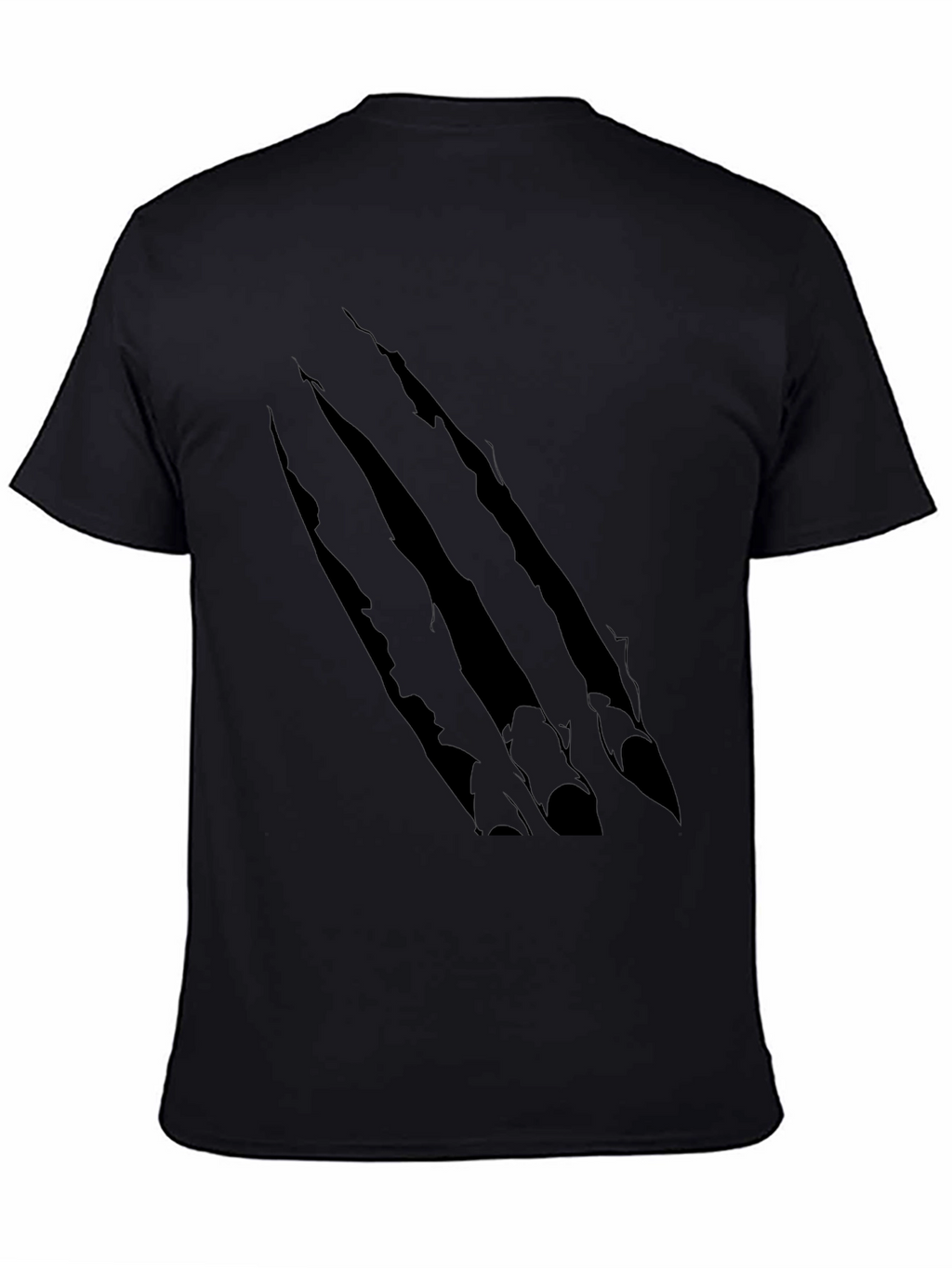 Claw Scratch Graphic Print Black T-Shirt