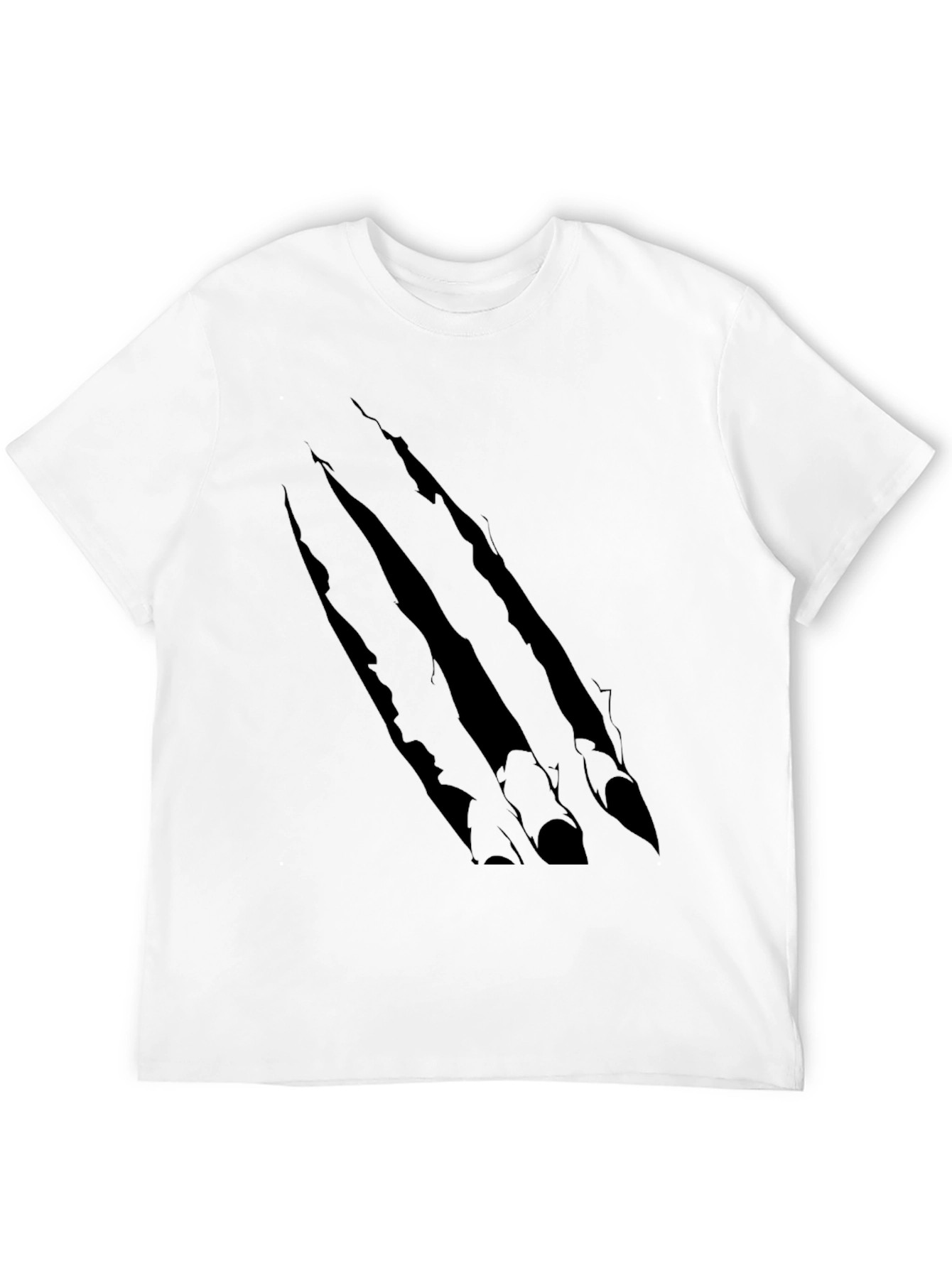 Claw Scratch Graphic Print Black T-Shirt
