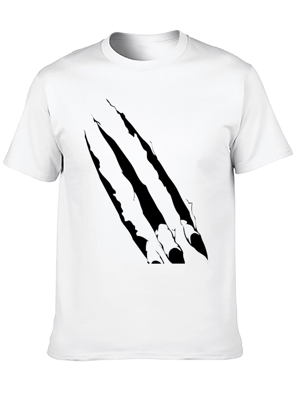 Claw Scratch Graphic Print Black T-Shirt