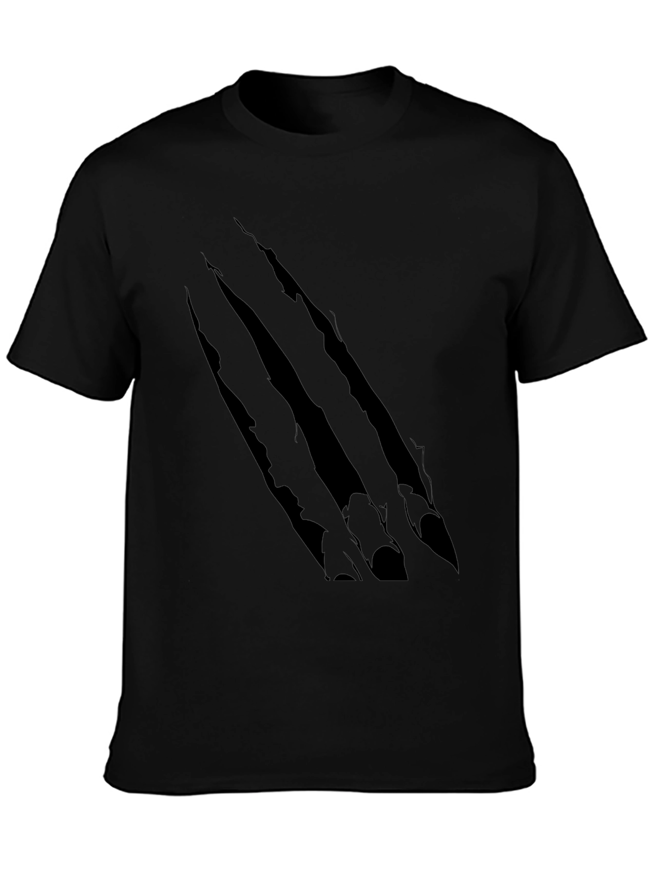 Claw Scratch Graphic Print Black T-Shirt