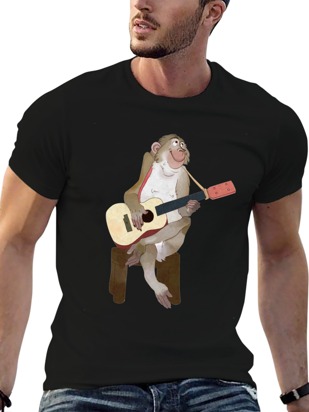 Monkey Guitarist Graphic Tee