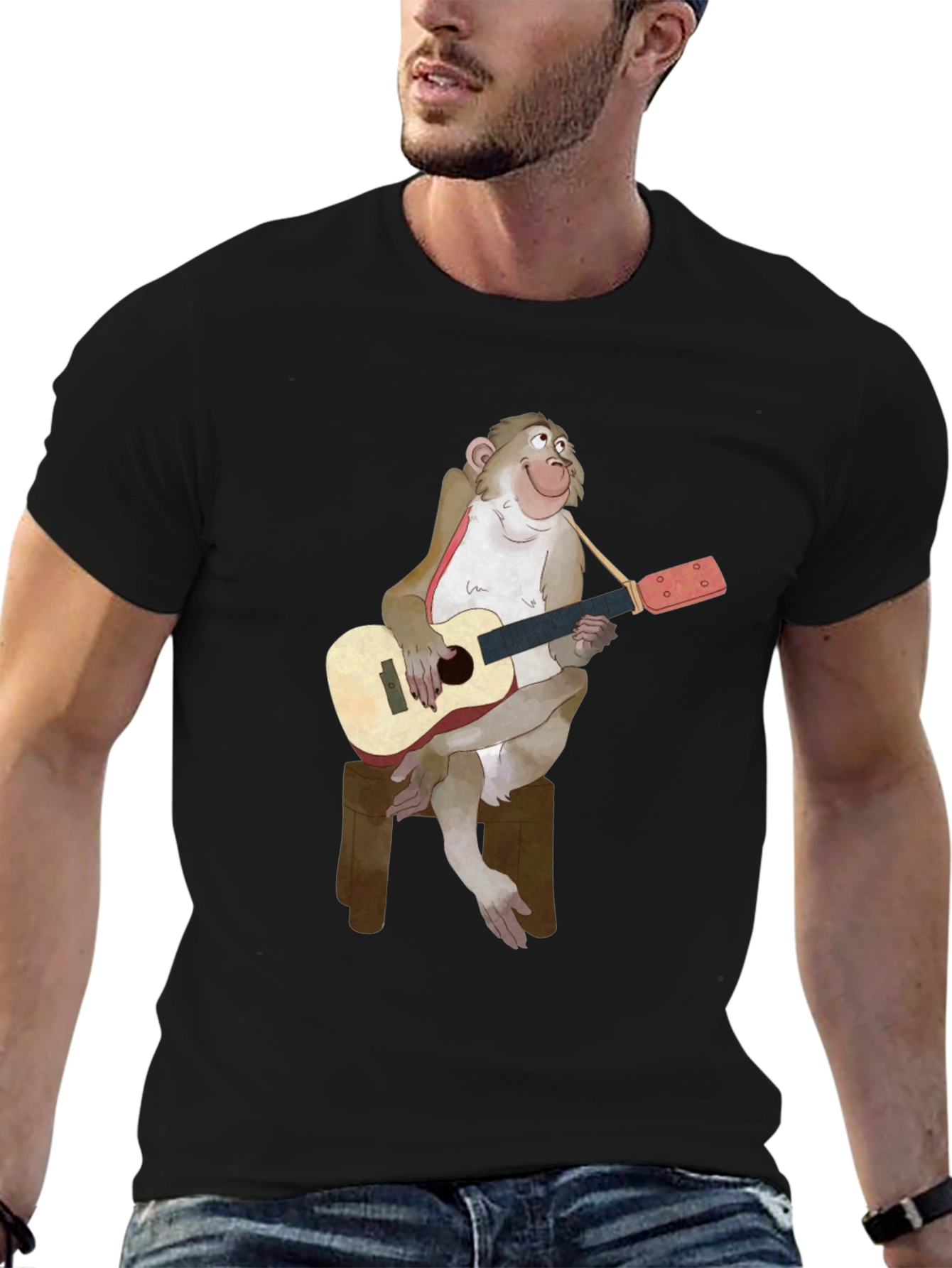Monkey Guitarist Graphic Tee