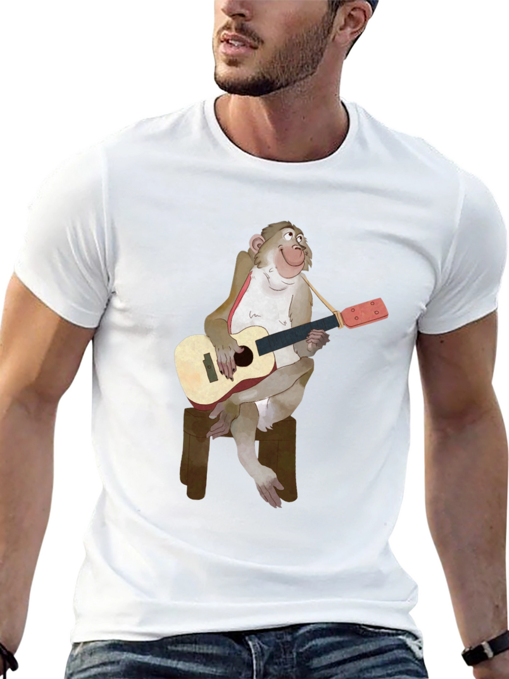 Monkey Guitarist Graphic Tee