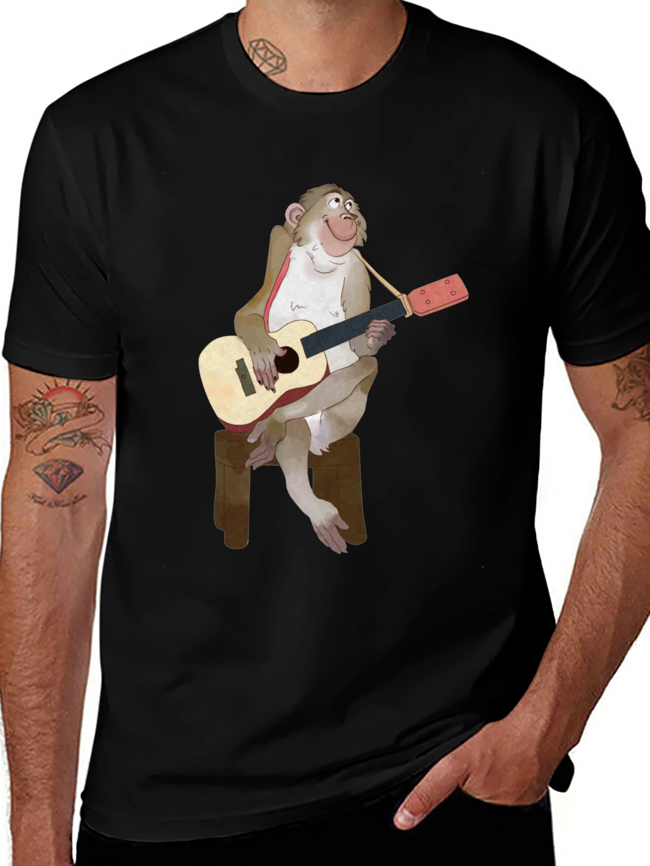 Monkey Guitarist Graphic Tee