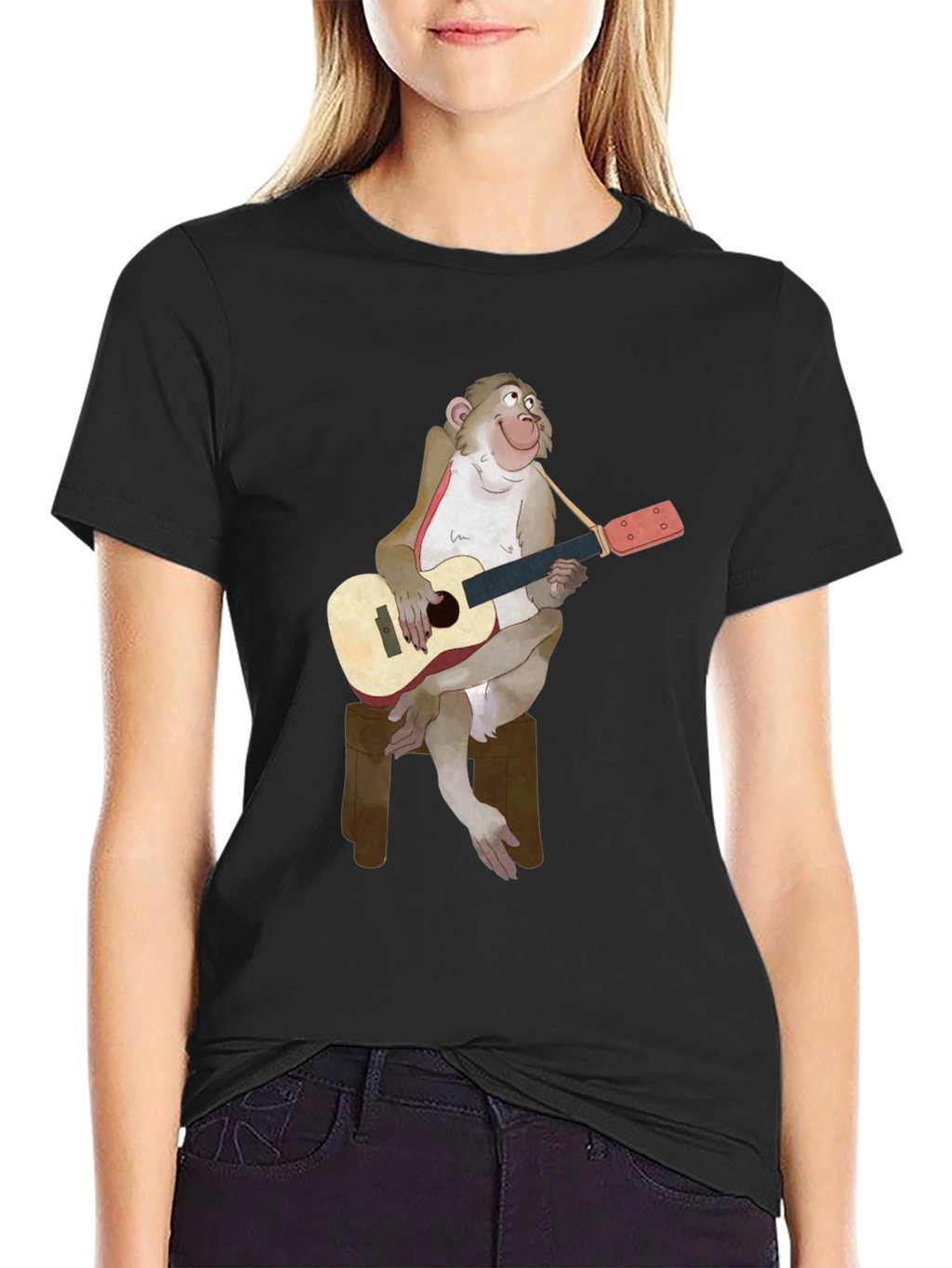 Monkey Guitarist Graphic Tee