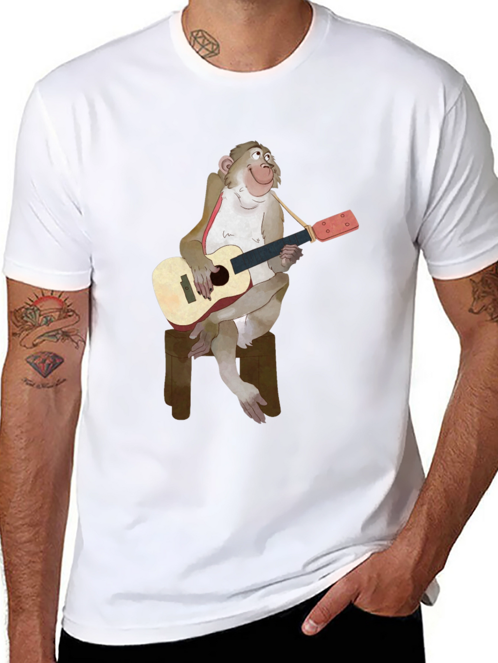 Monkey Guitarist Graphic Tee