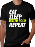 Eat Sleep Water Polo Repeat Black T-Shirt