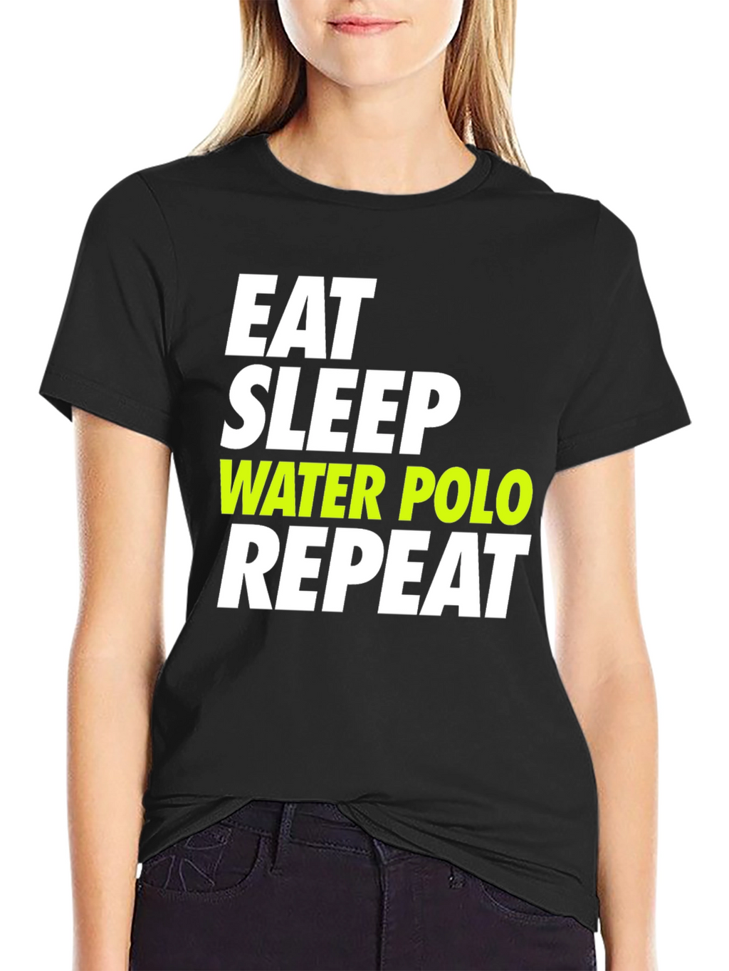Eat Sleep Water Polo Repeat Black T-Shirt
