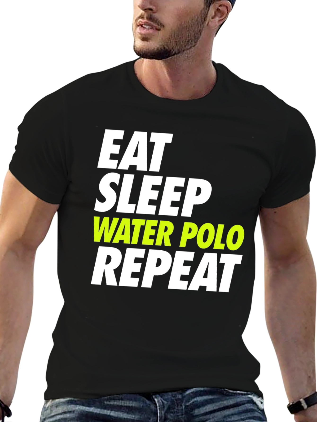 Eat Sleep Water Polo Repeat Black T-Shirt
