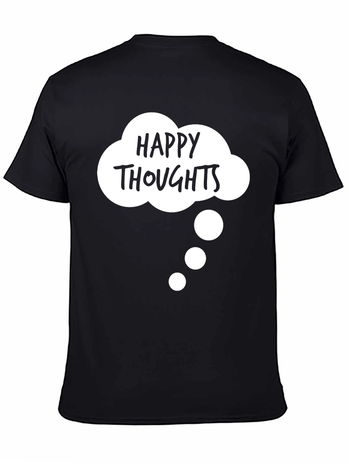 Happy Thoughts Black Graphic T-Shirt